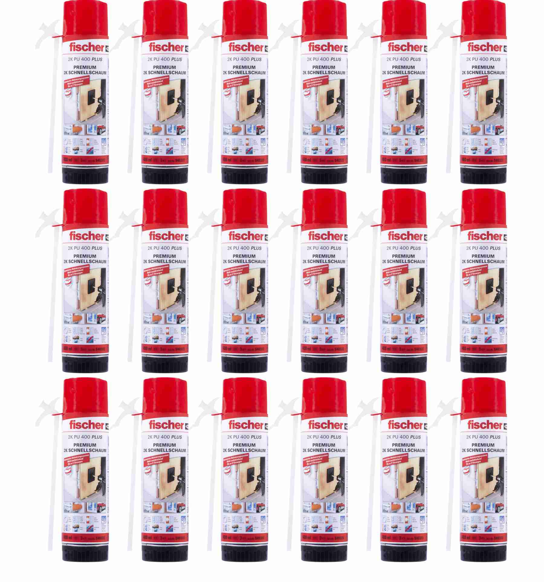 18x Fischer 2K Premium Schnellschaum PU 400 PLUS - Zargenschaum - Montageschaum