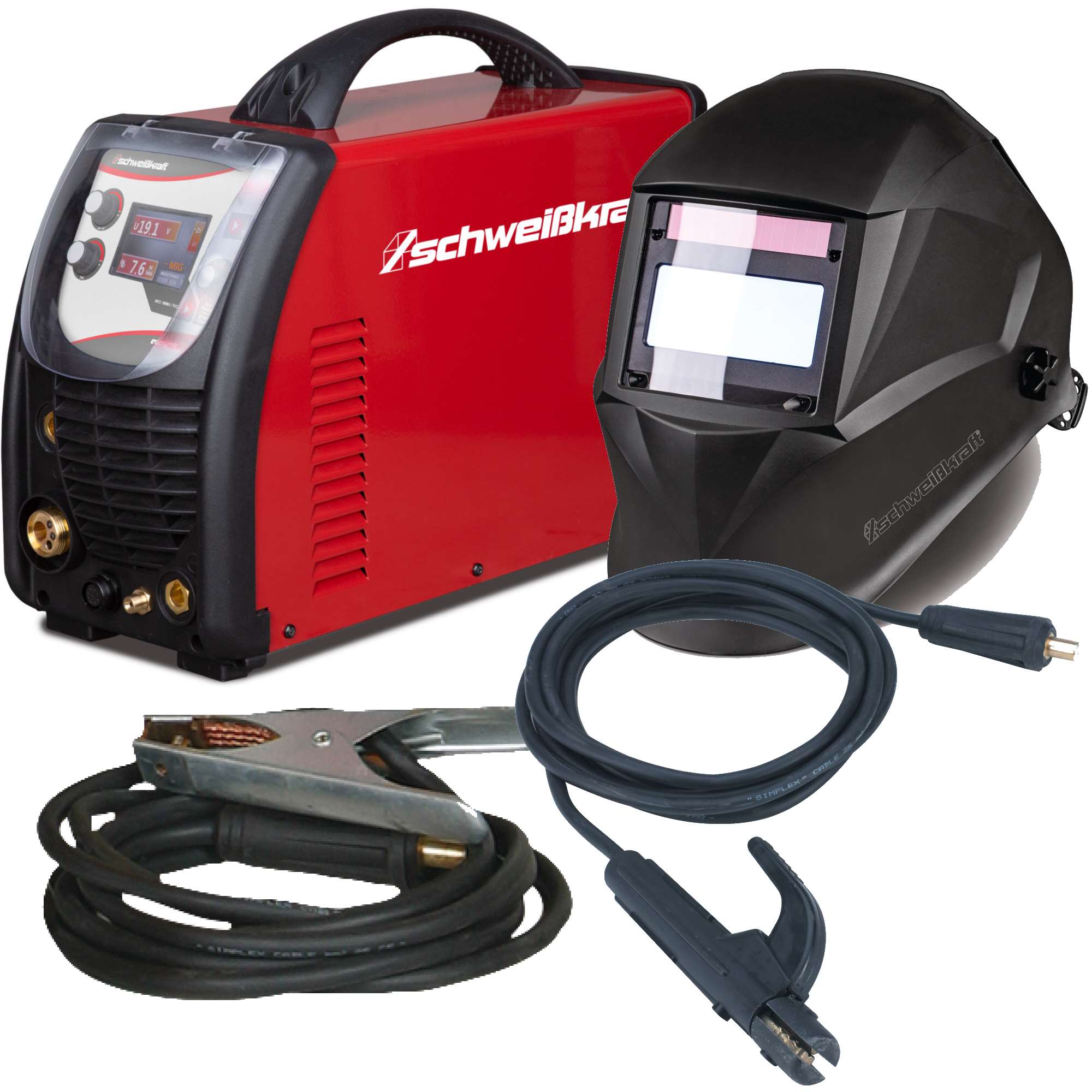 Schweißkraft  EASY-MIG 181 Multi - Multifunktionsinverter MIG MAG WIG - inkl. Helm