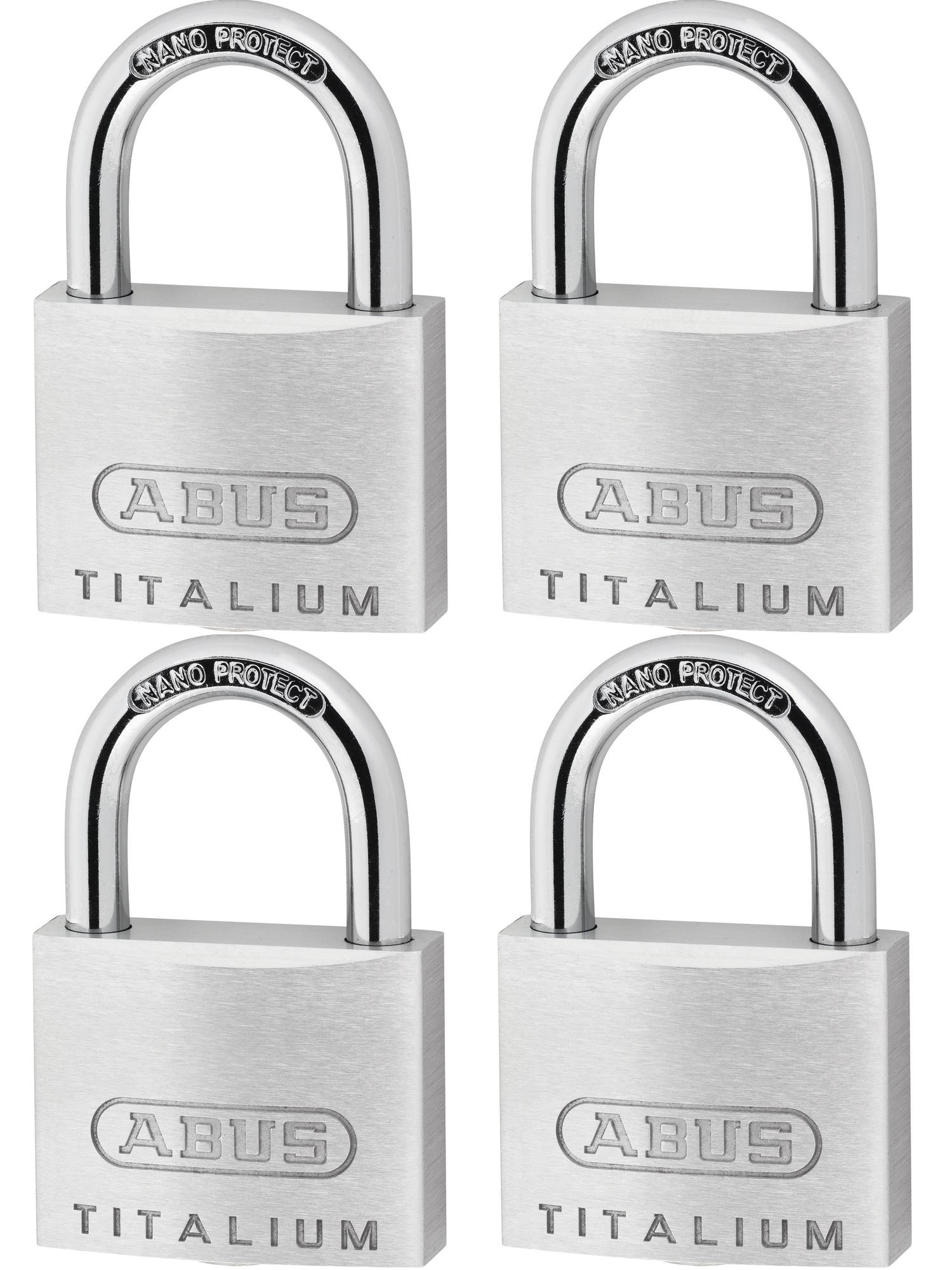 ABUS Vorhangschloss TITALIUM - 4er Pack - 64TI/40 Quad-Pack B/SB - 56960