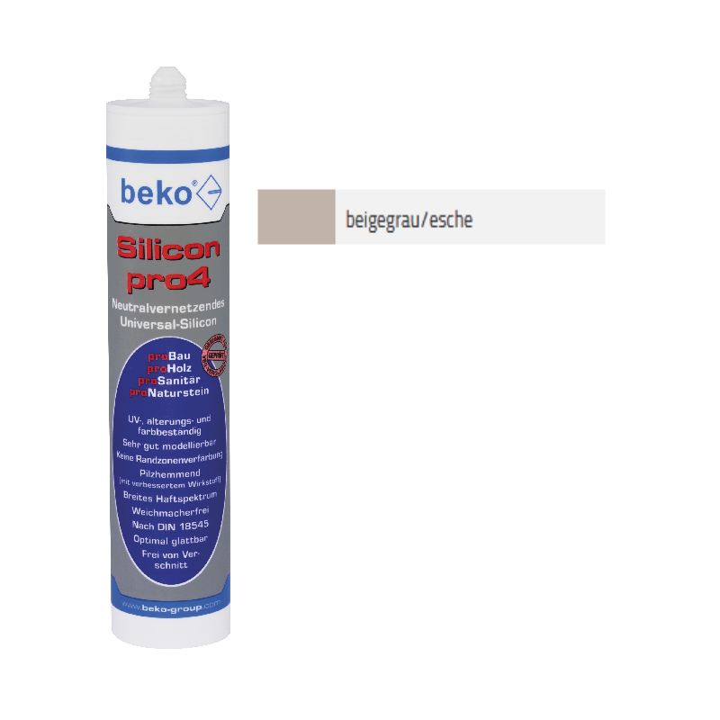 Beko pro4 Premium-Silicon 310ml - beigegrau / esche