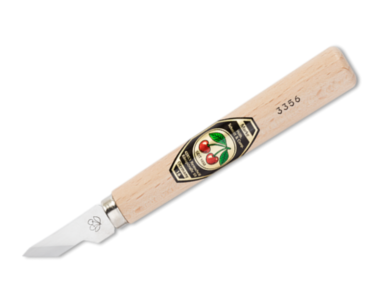 Kirschen Kerbschnitzmesser - Nr. 3356000 - schmale Klinge und schräge Schneide