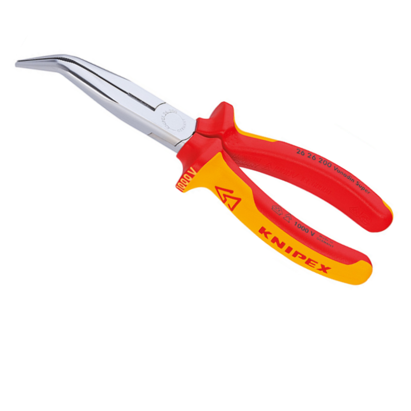 KNIPEX 2626200 Flachrundzange VDE mit Mehrkomponenten Hüllen 200mm