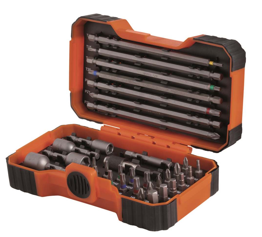 BAHCO Bit-Satz 59/S35BC - 35-teilig - farblich markiert - lange Bits - 1/4 Zoll