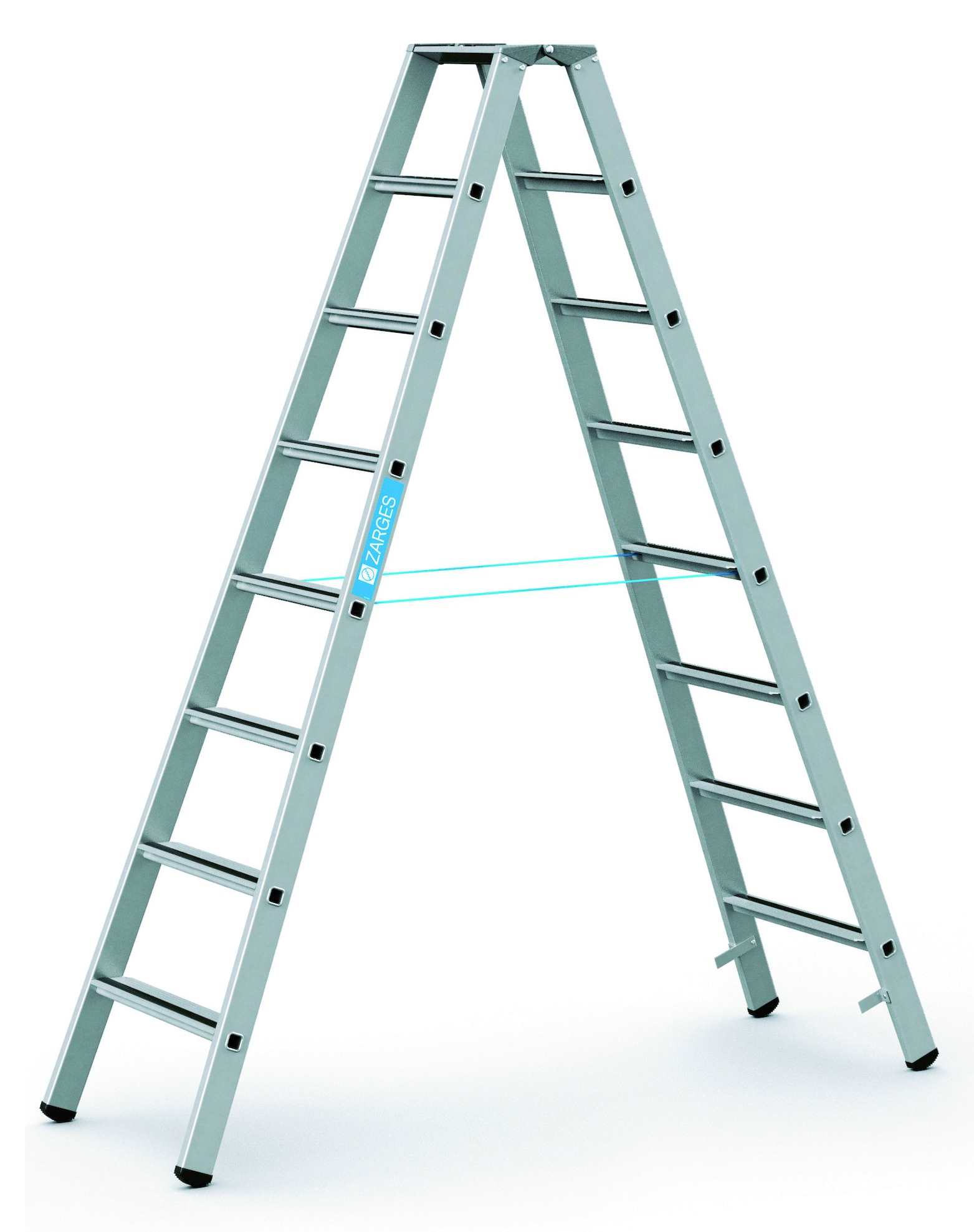 ZARGES Stehleiter - 8 Sprossen - Leiterhöhe 2,10 Meter - Saferstep B - 41308