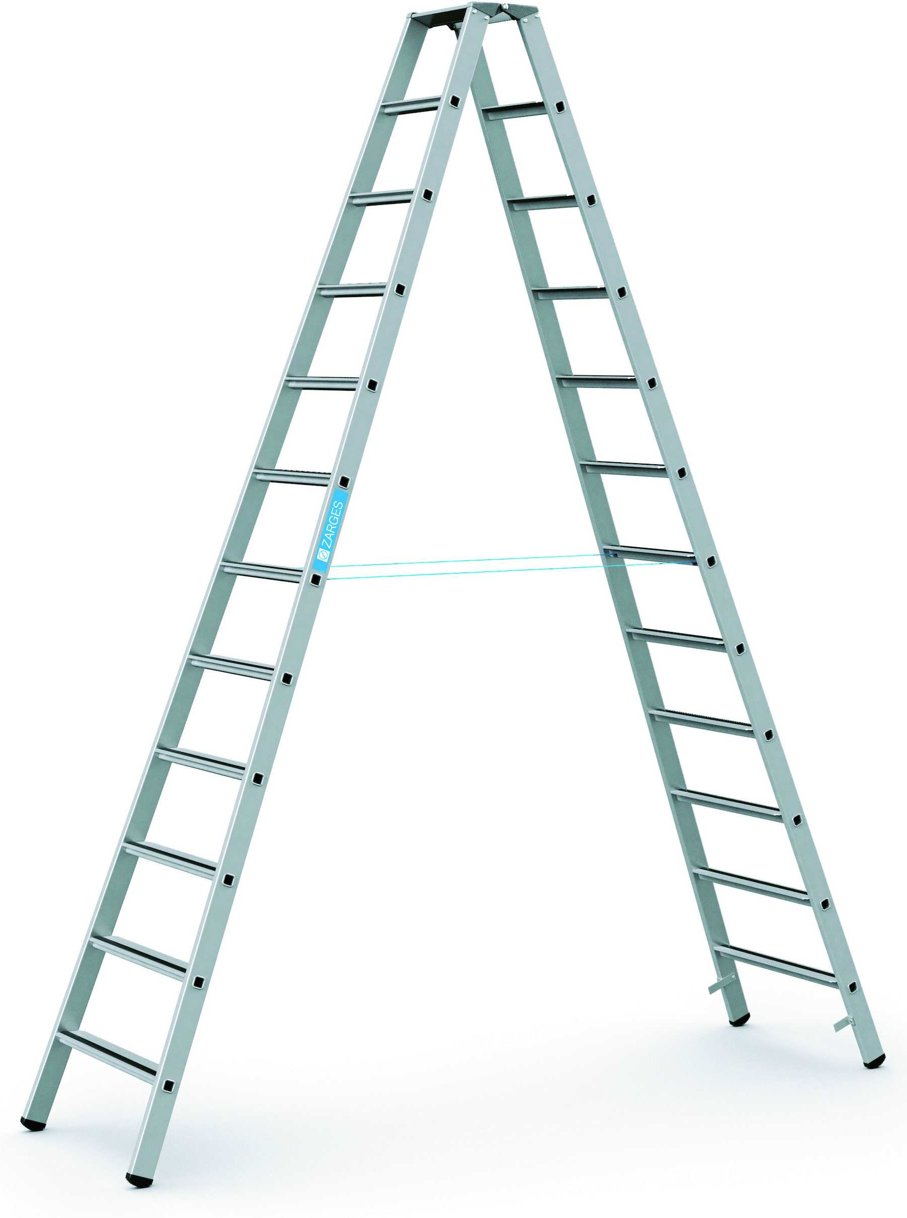 ZARGES Stehleiter - 12 Sprossen - Leiterhöhe  3,15 Meter - Saferstep B - 41312