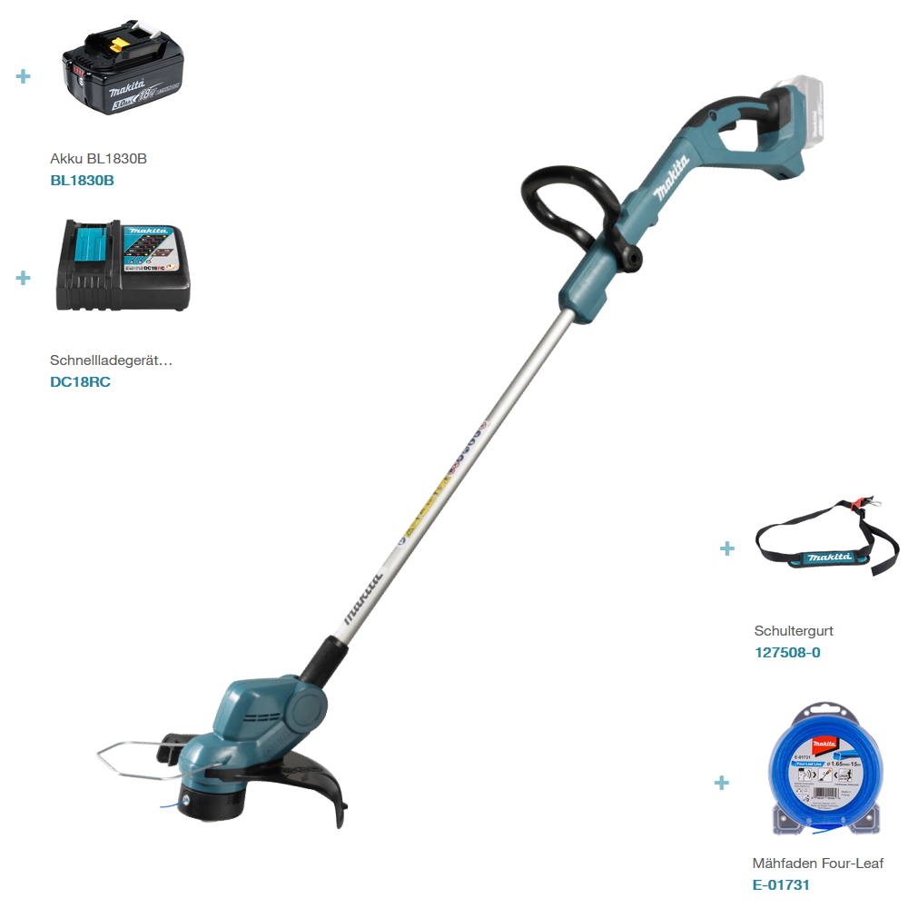 Makita Akku Rasentrimmer Sense DUR193RF - inklusive 3Ah Akku und Ladegerät