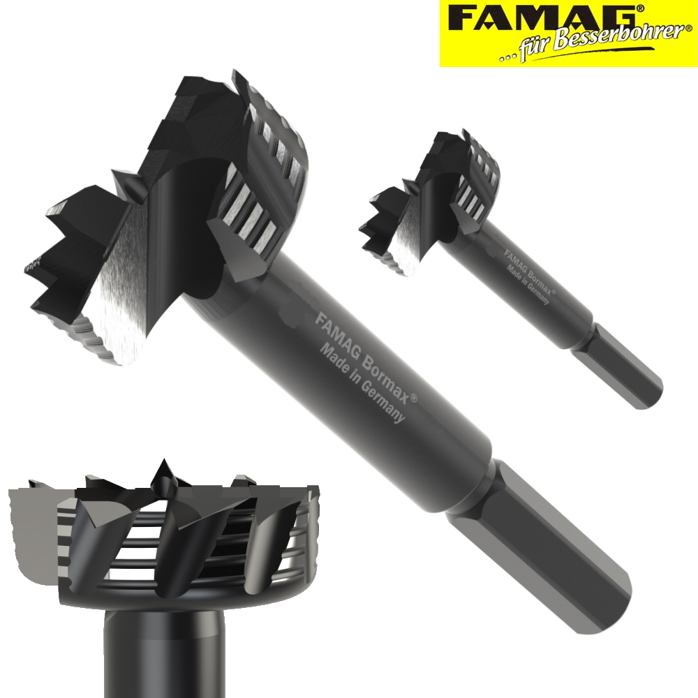 Famag Forstnerbohrer Bormax 2.0 WS mit Zentrierspitze - 15-55mm Gesamtlänge 90mm