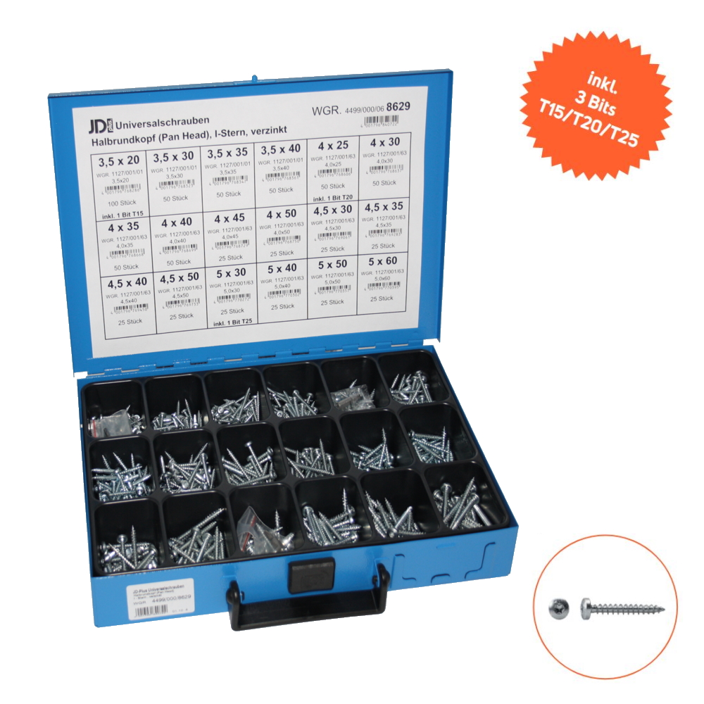 Dresselhaus Schraubenset Sortiment Torx im Kasten - Pan Head - 703 teilig - 8629