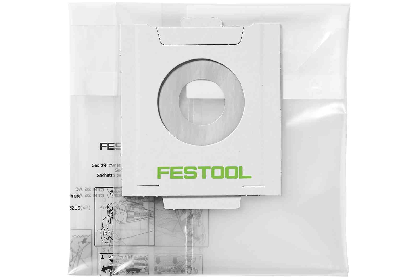 Festool Entsorgungssack Filtersack ENS-CT 36 AC/5 - 496215 - CT 36 - 5 Stück