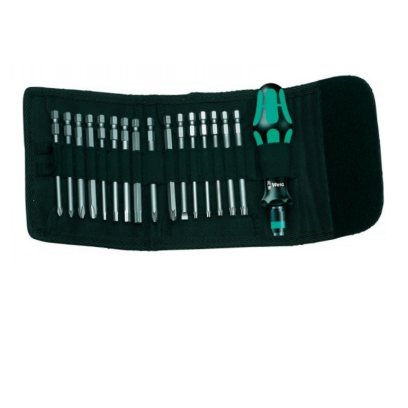 Wera Kraftform Kompakt 60 in einer Falttasche - KK60 KK 60 - 17 tlg. Lange Bits