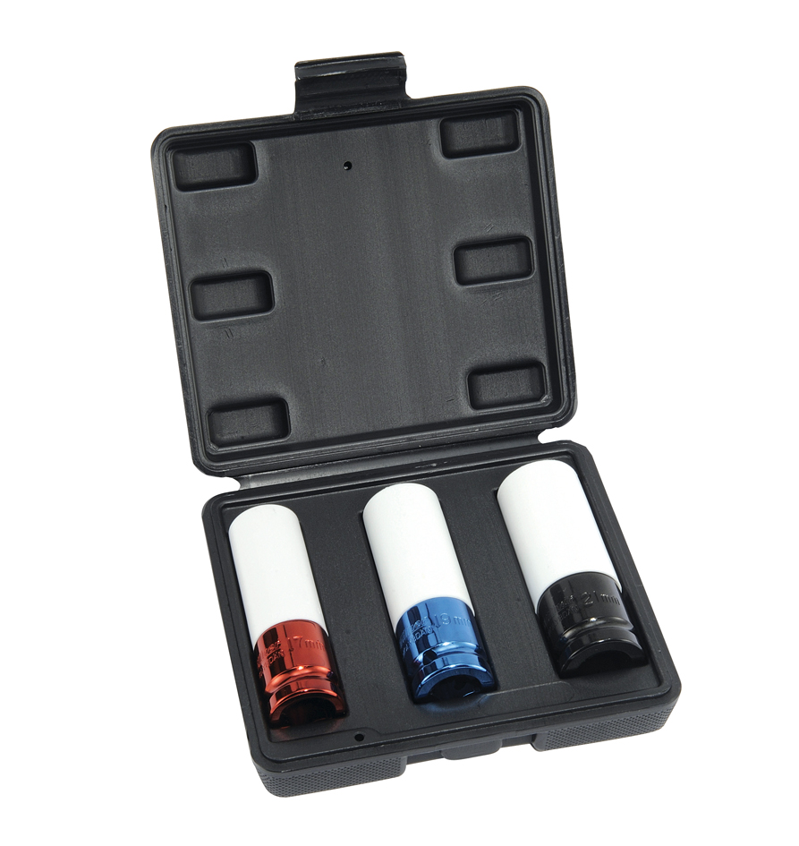 HM Müllner Schlagschraubereinsätze-Set - 3-teilig - 1/2" Vierkant - 85mm - 17-21mm