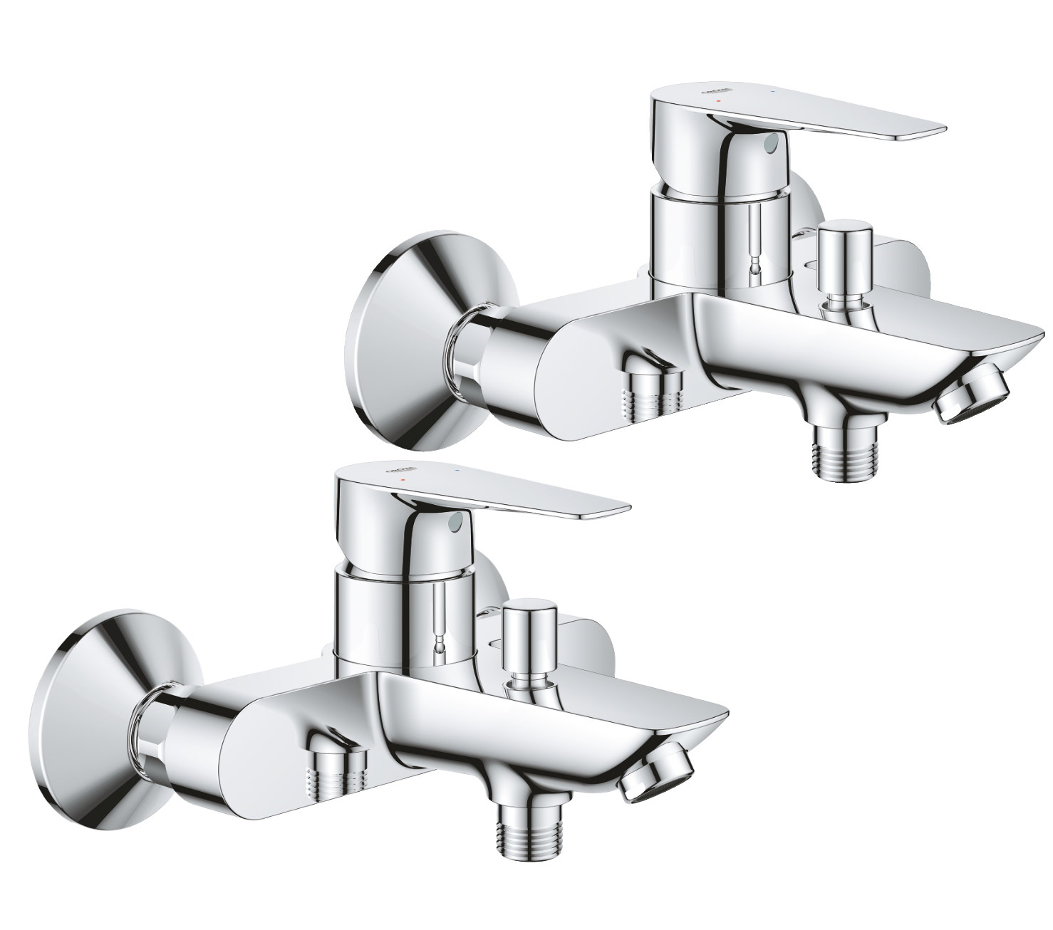 GROHE 2x Einhand-Wannenbatterie BauEdge - 23604001 - 1/2" - 35mm Keramikkartusche