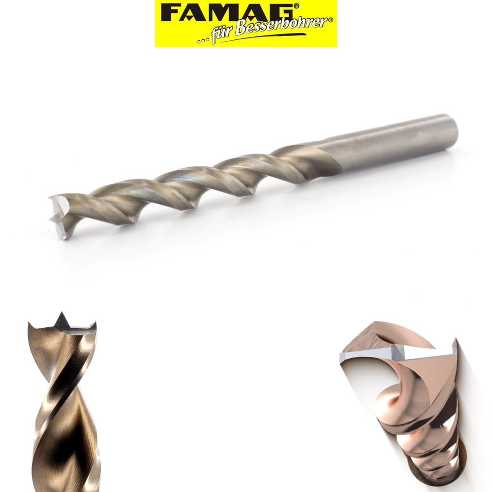Famag Holzspiralbohrer HSS-G Premium - 3-20mm vollgeschliffen - mit Vorschneiden