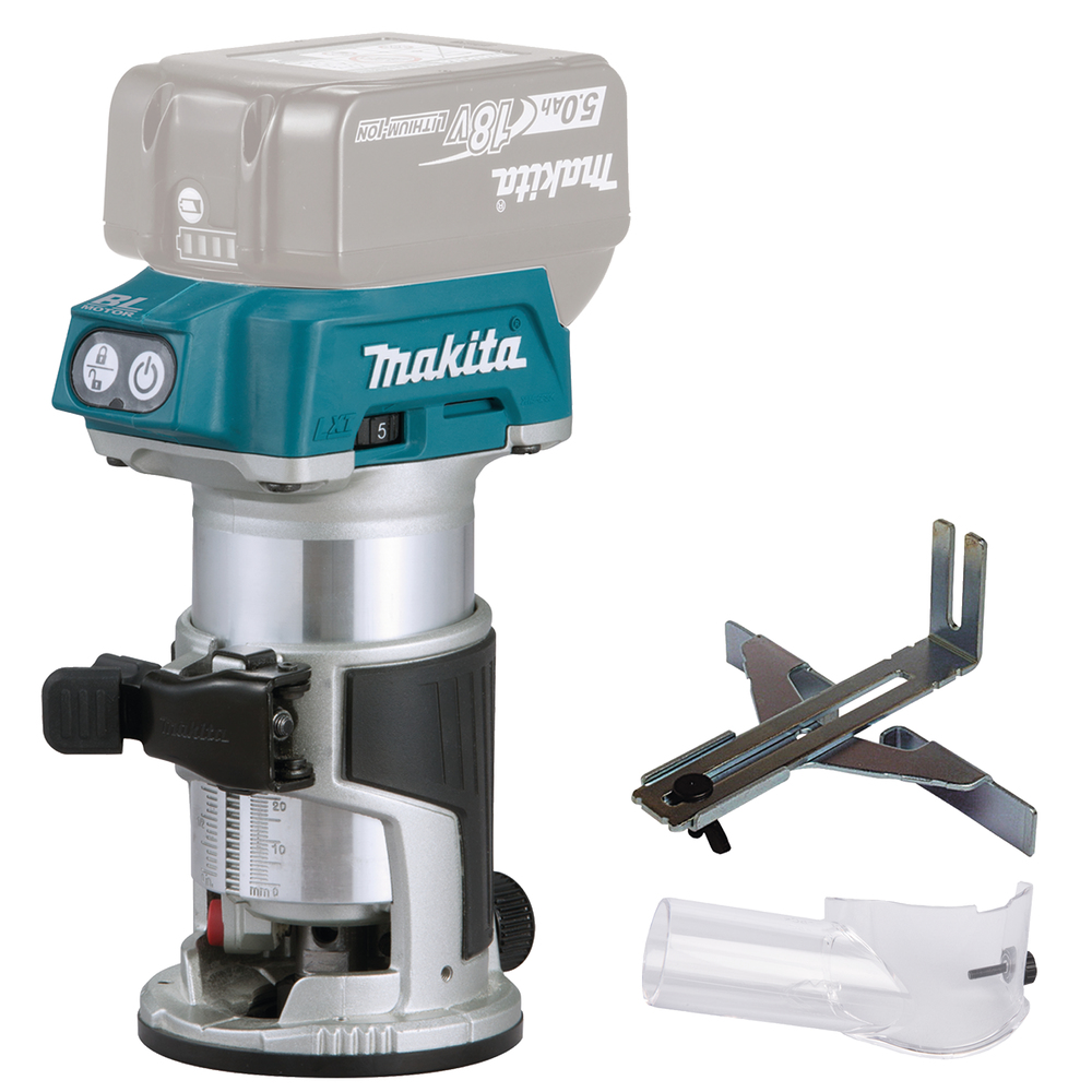 Makita Akku-Multifunktionsfräse DRT50Z - 18V - 6-8mm - ohne Akku/Ladegerät