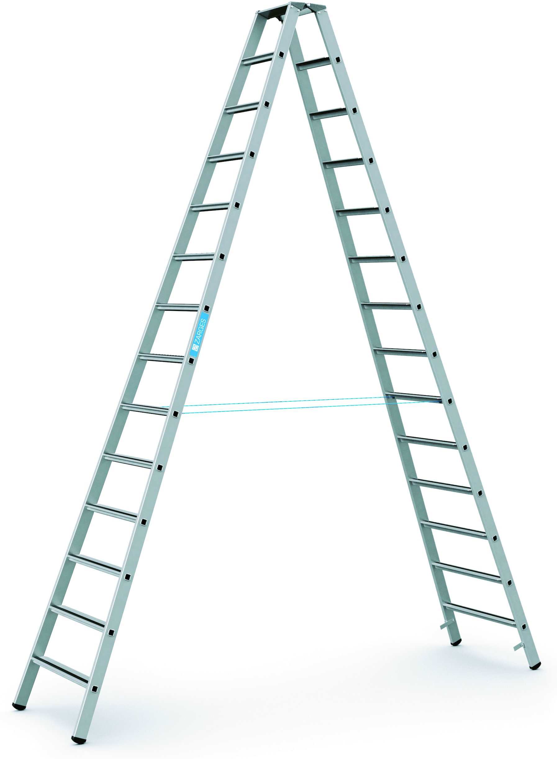 ZARGES Stehleiter - 14 Sprossen - Leiterhöhe  3,67 Meter - Saferstep B - 41314