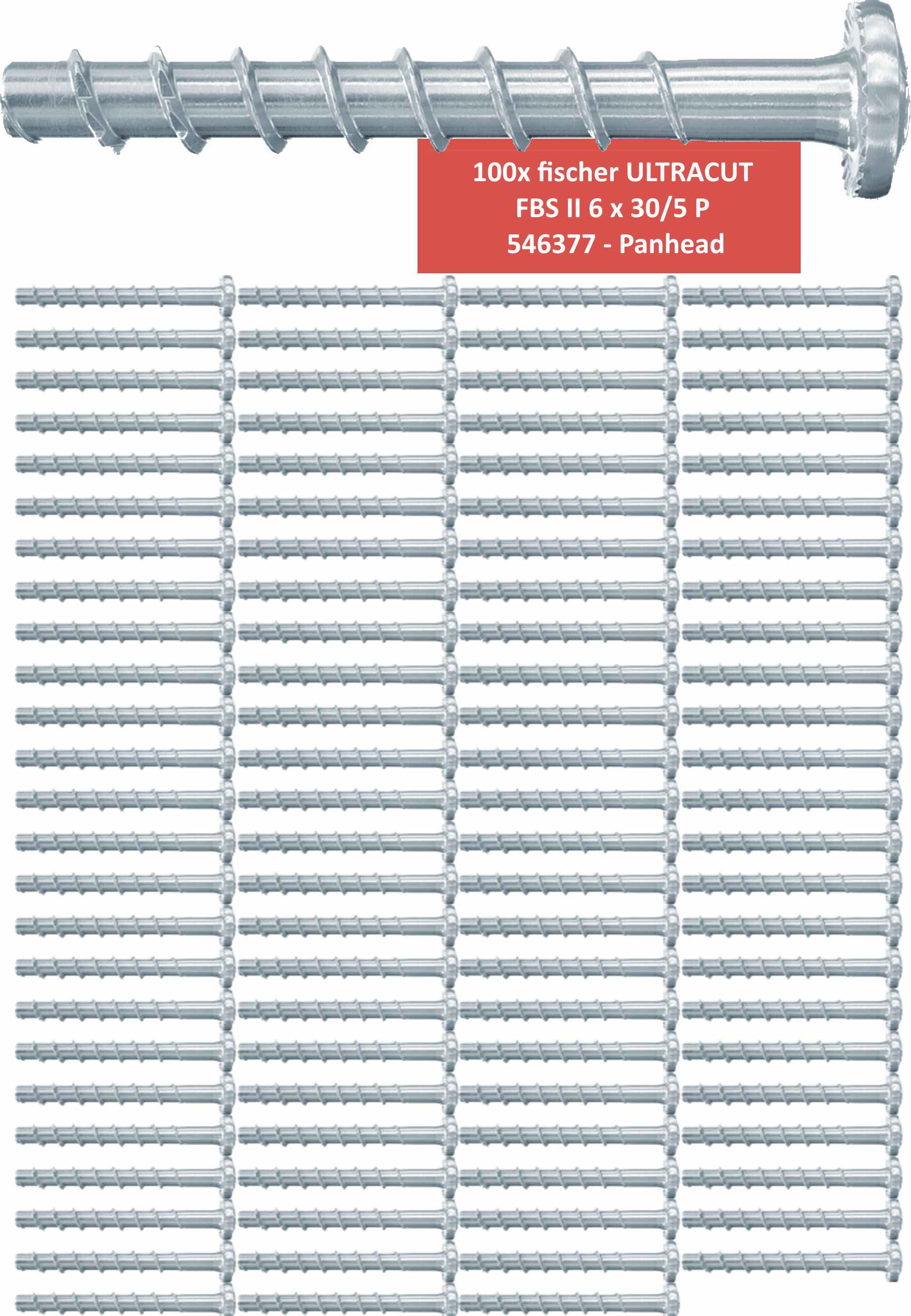 100 Fischer Betonschrauben ULTRACUT FBS II 6x30/5 P - 546377 - Panhead