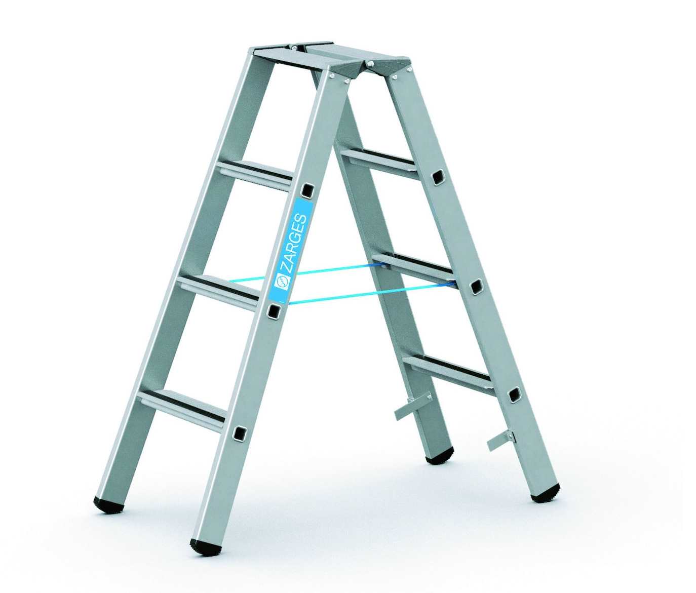 ZARGES Stehleiter - 4 Sprossen - Leiterhöhe 1,06 Meter - Saferstep B - 41304