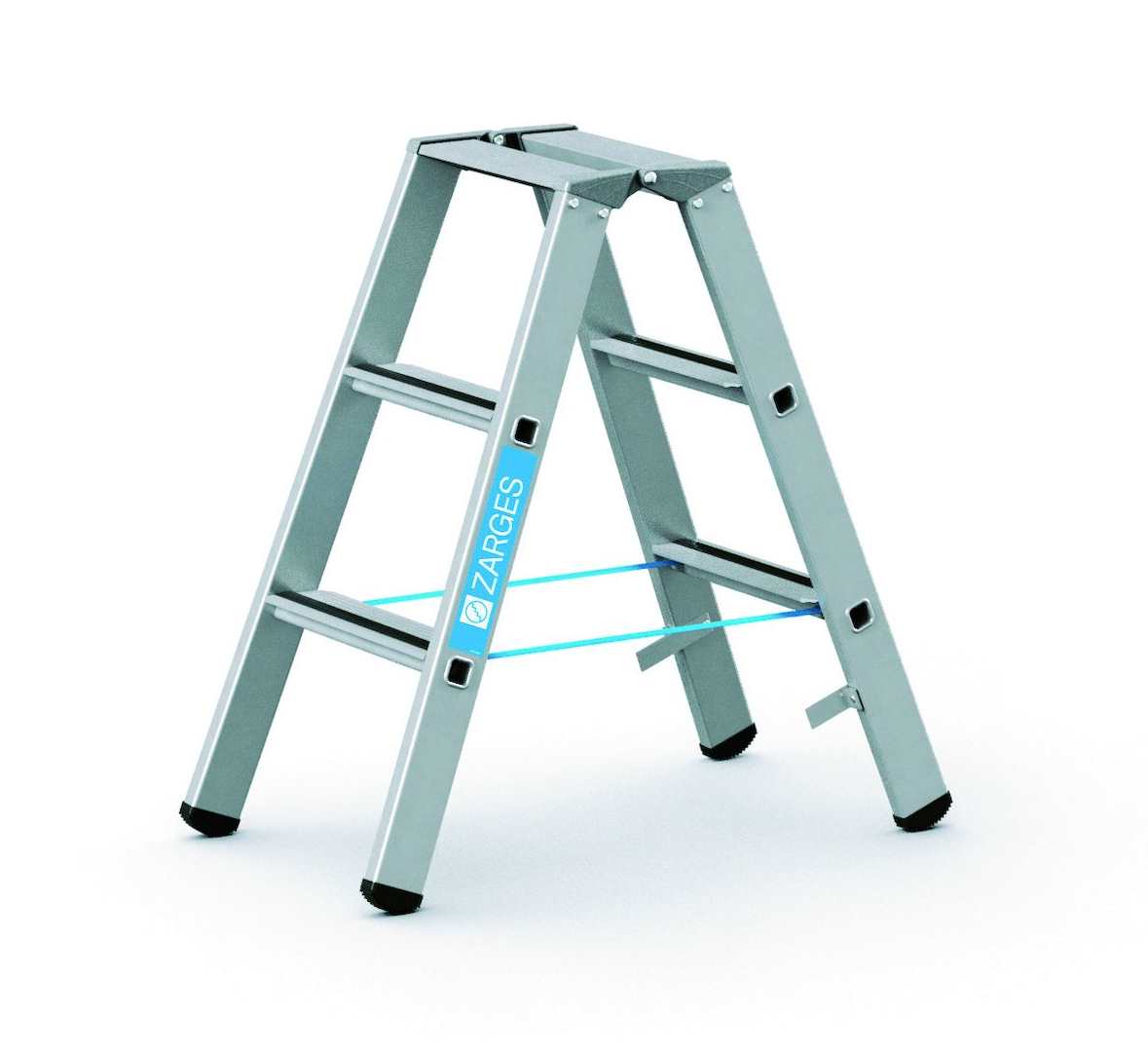 ZARGES Stehleiter - 3 Sprossen - Leiterhöhe 0,8 Meter - Saferstep B - 41303