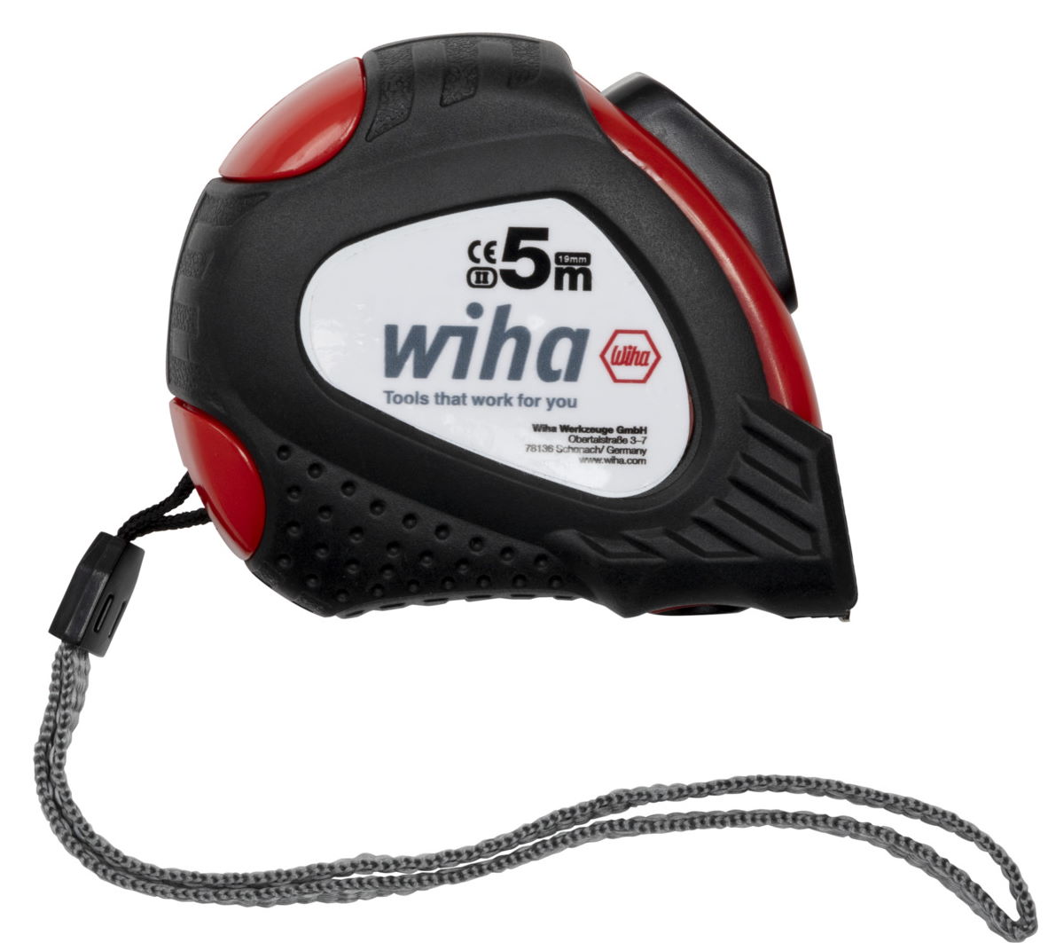 Wiha Maßband - 5 meter - 19mm breit - mit Gürtelclip - Auto-Lock - 33251