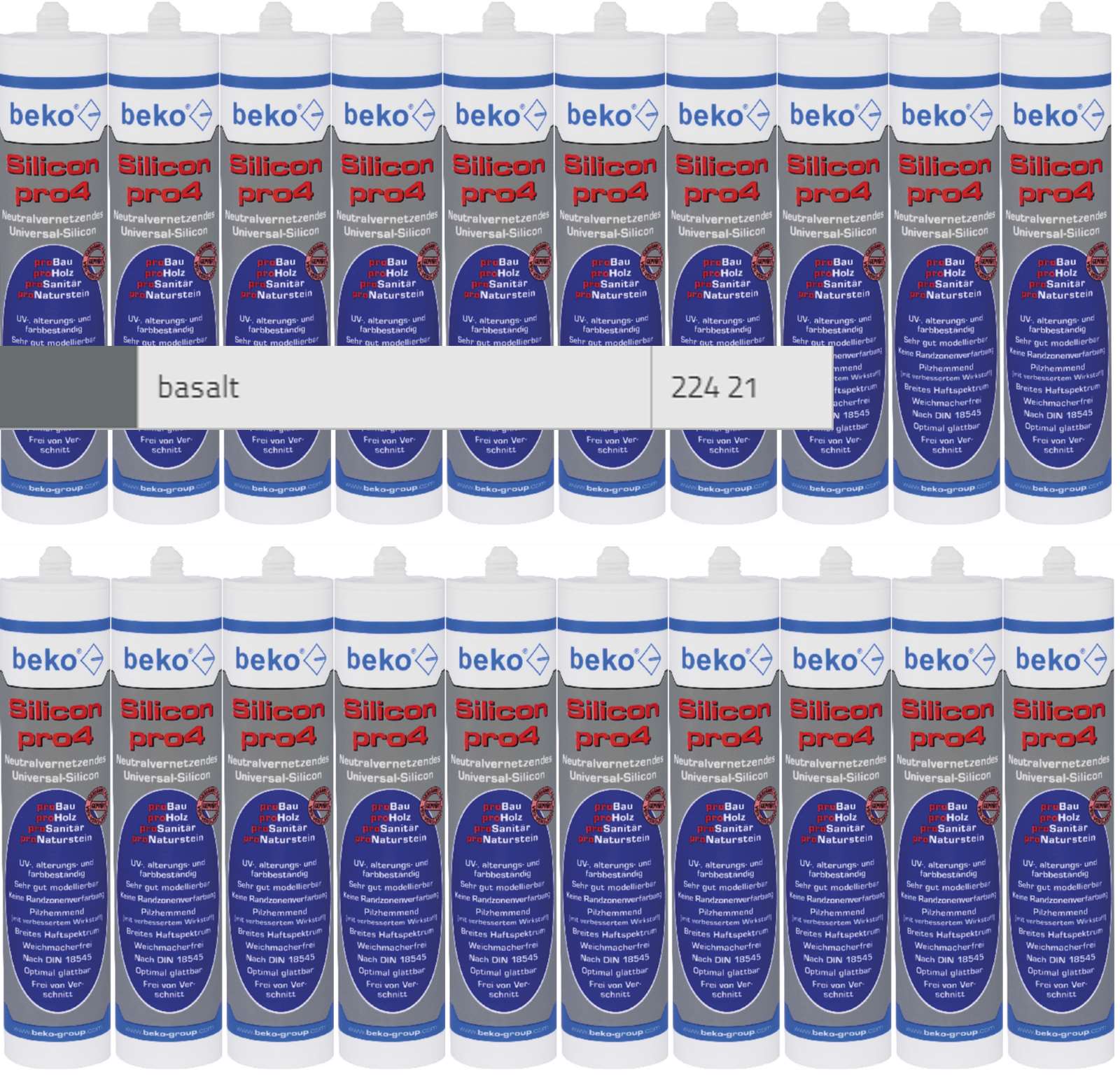 Beko 20x pro4 Premium-Silicon 310ml - 1 Karton - basalt