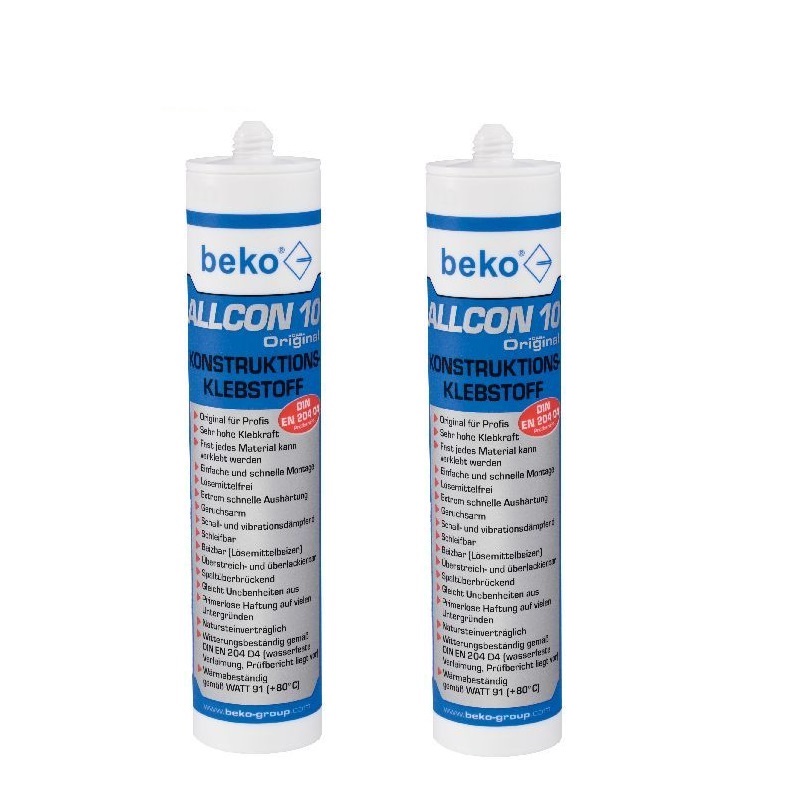 2x Beko Allcon 10 Konstruktionsklebstoff 310ml