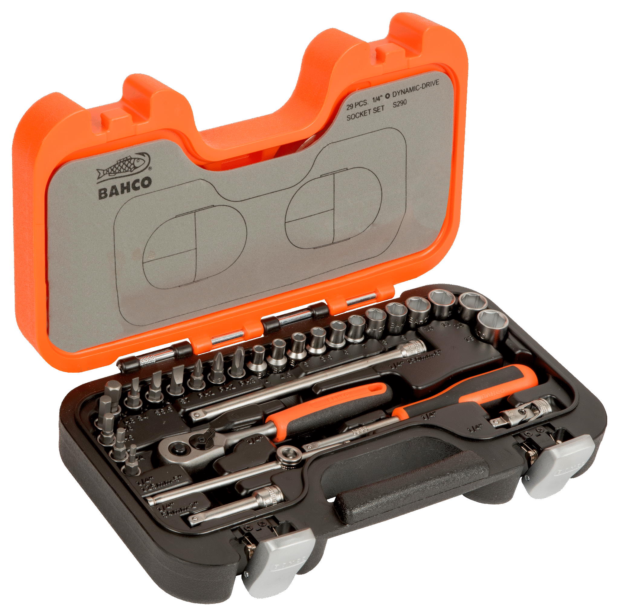 BAHCO Steckschlüssel-Satz S290 - 29-teilig - 1/4" - Sechskant mit Knarre