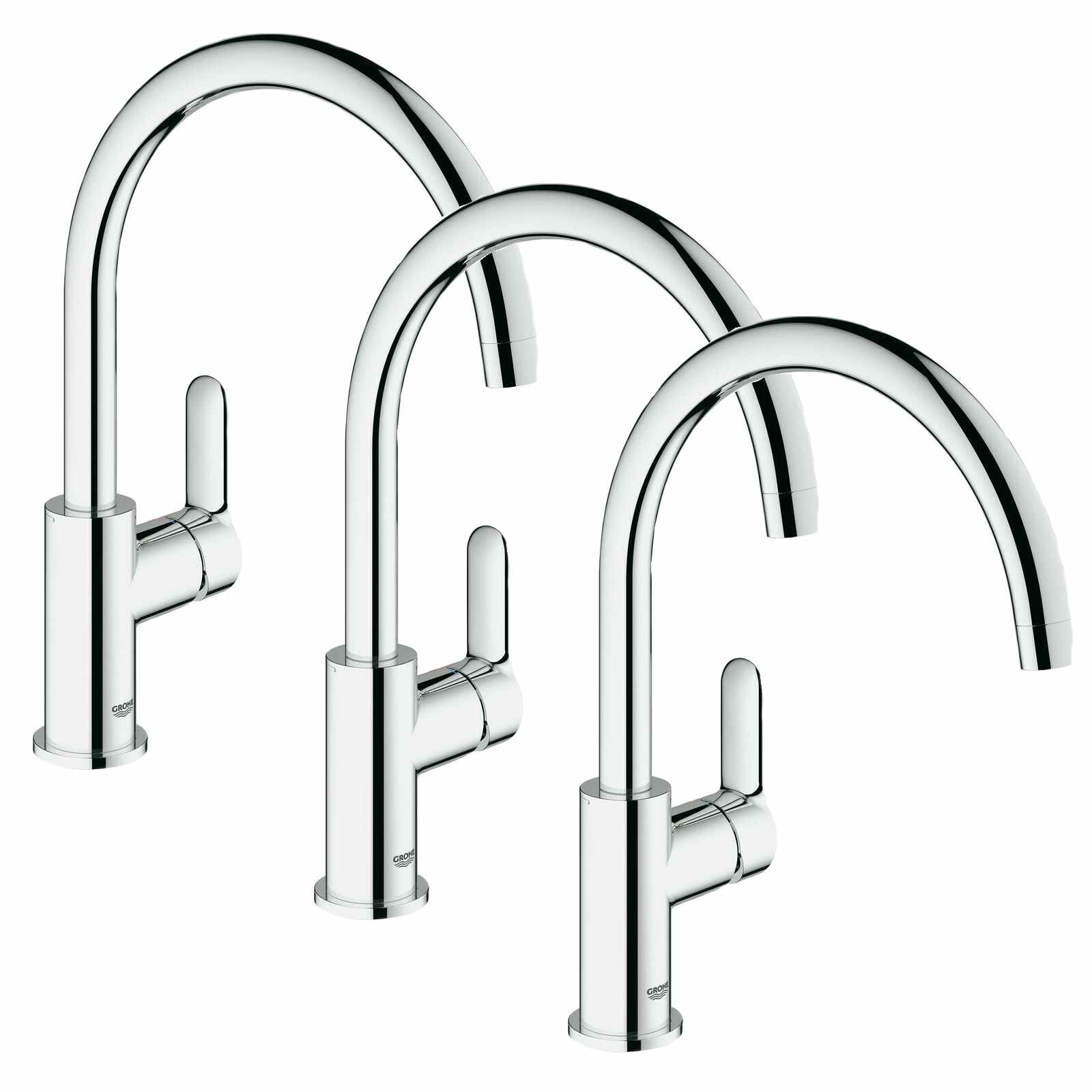 GROHE 3x Spültisch-Einhebelmischer BauEdge - 31367000 - schwenkbarer Auslauf