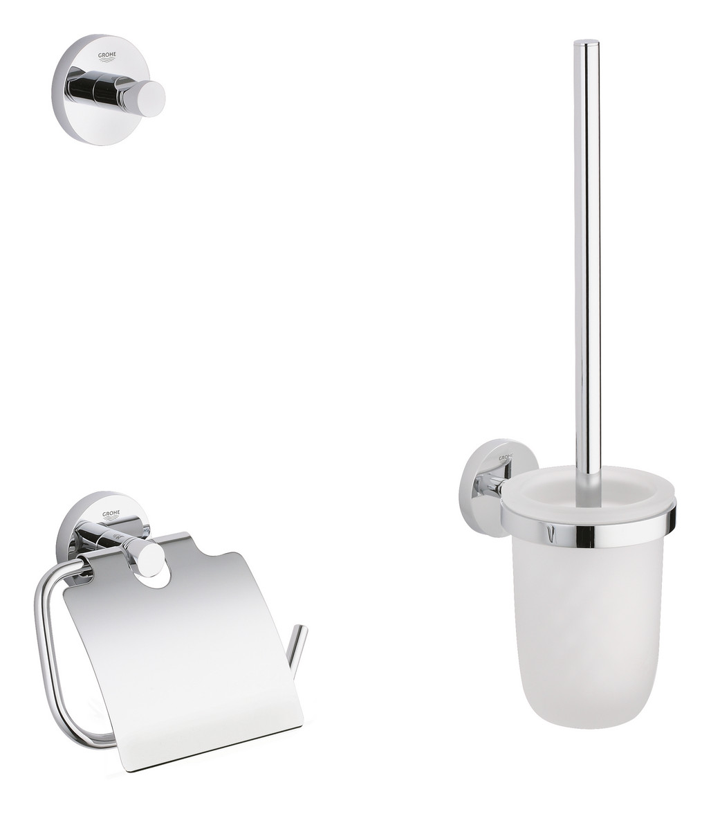 GROHE WC-Set Essentials - 40407 - WC Garnitur - 3-teilig - chrom
