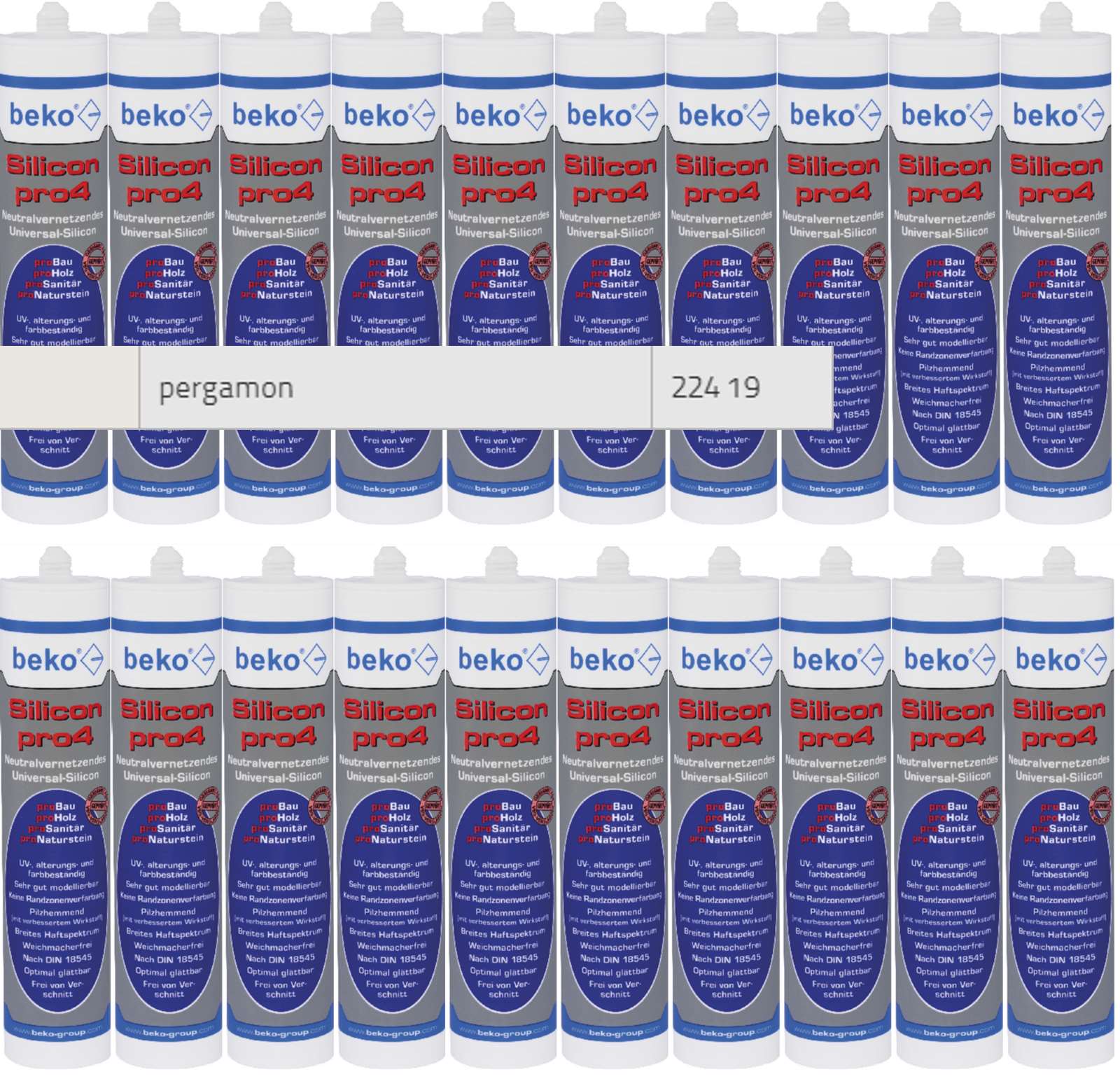 Beko 20x pro4 Premium-Silicon 310ml - 1 Karton - altweiß