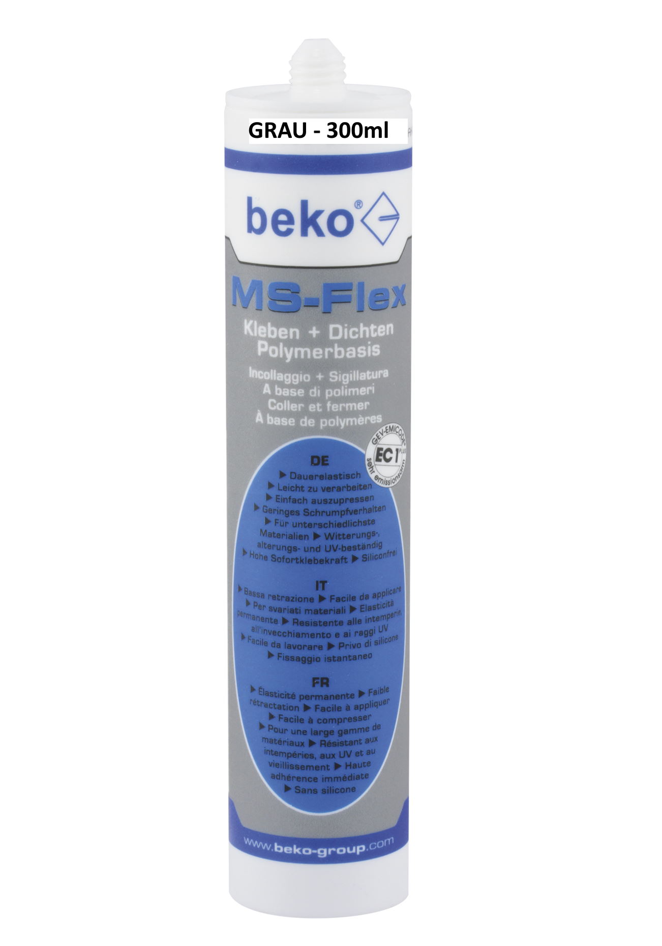 Beko MS-Flex Kleben + Dichten - 300ml - grau - 2462903