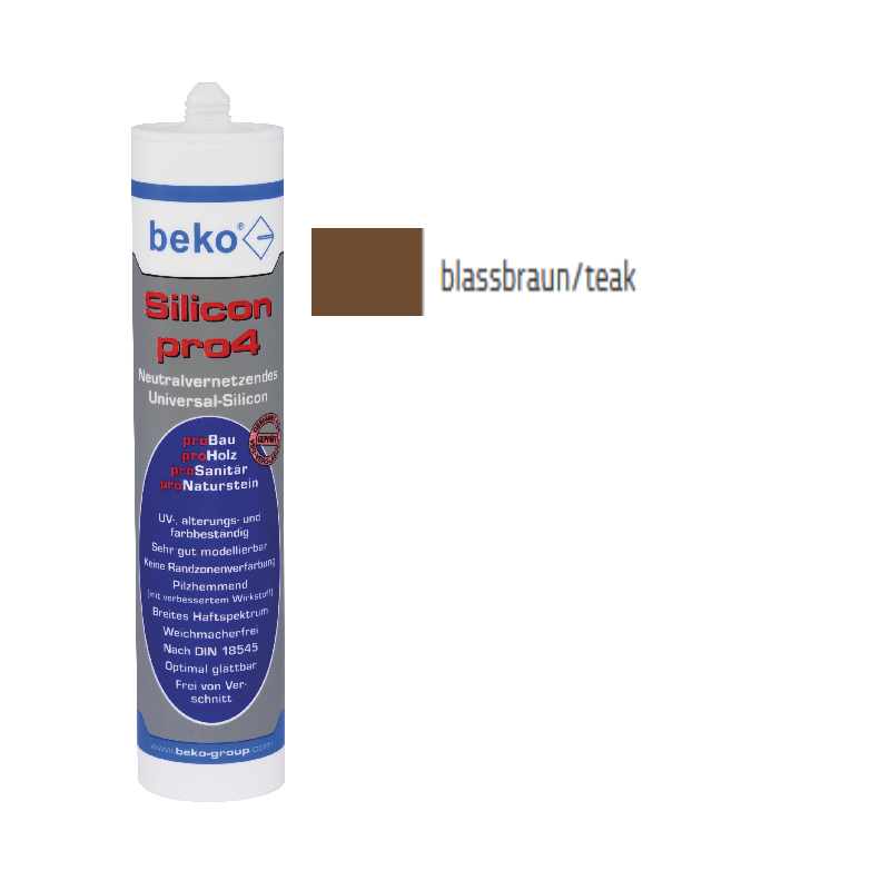 Beko pro4 Premium-Silicon 310ml - blassbraun / teak