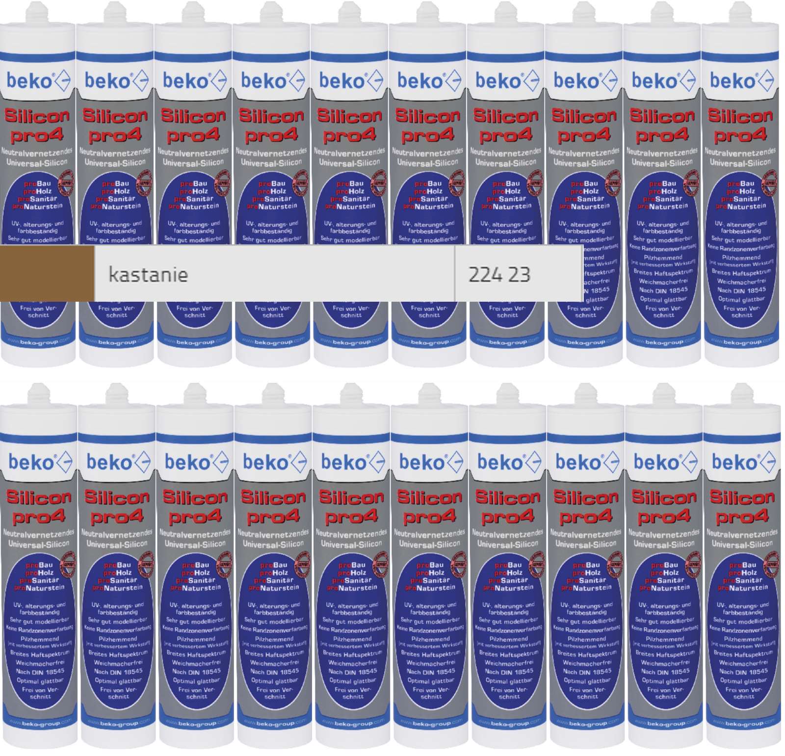 Beko 20x pro4 Premium-Silicon 310ml - 1 Karton - kastanie