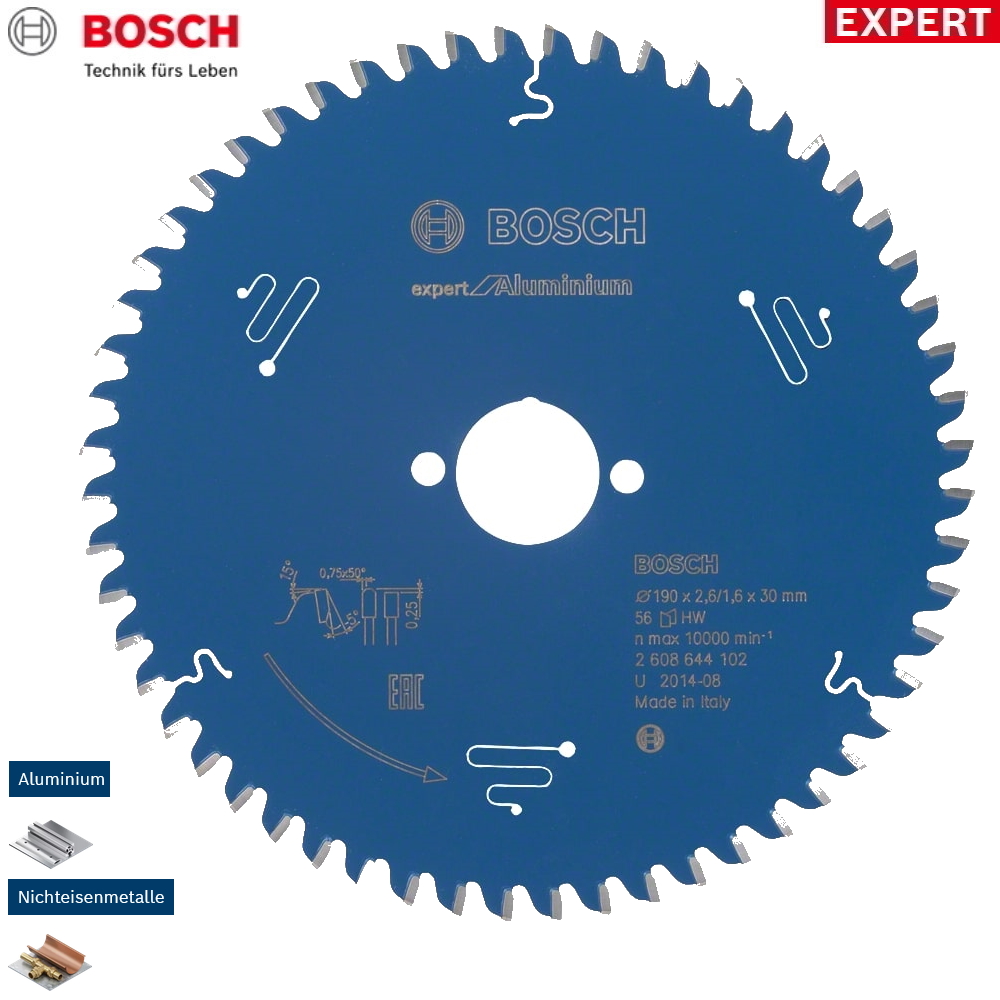 Bosch Sägeblatt Kreissägeblatt EXPERT FOR Aluminium - Handkreissägen - 190mm