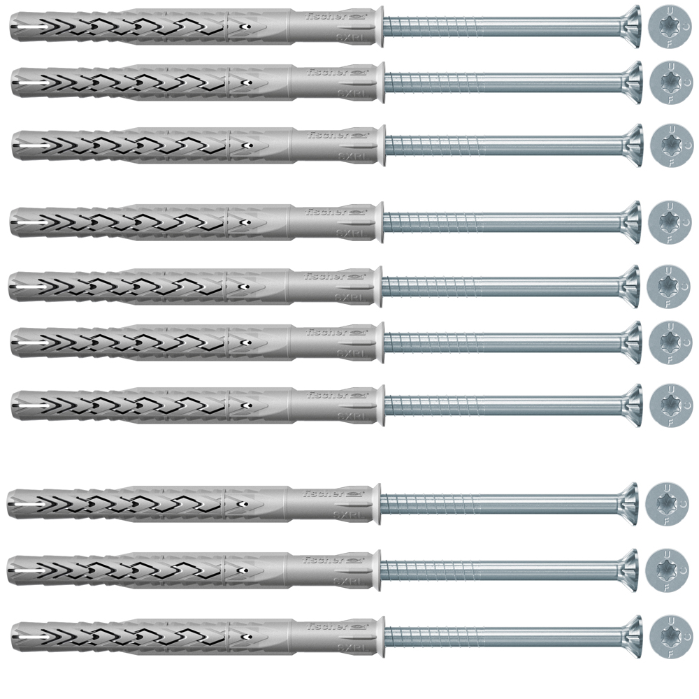 fischer Langschaftdübel SXRL 10 x 100 T Senkkopfschraube - 10 Stück - 522699