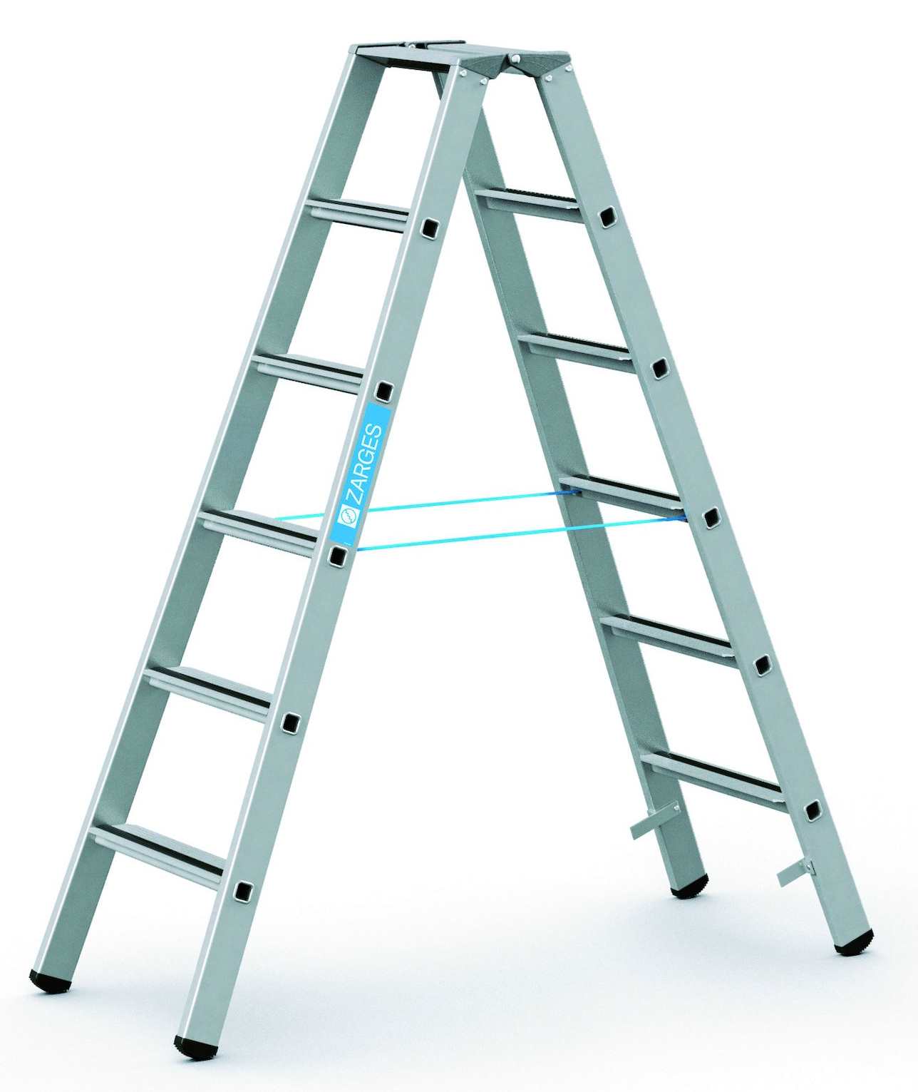 ZARGES Stehleiter - 6 Sprossen - Leiterhöhe 1,58 Meter - Saferstep B - 41306
