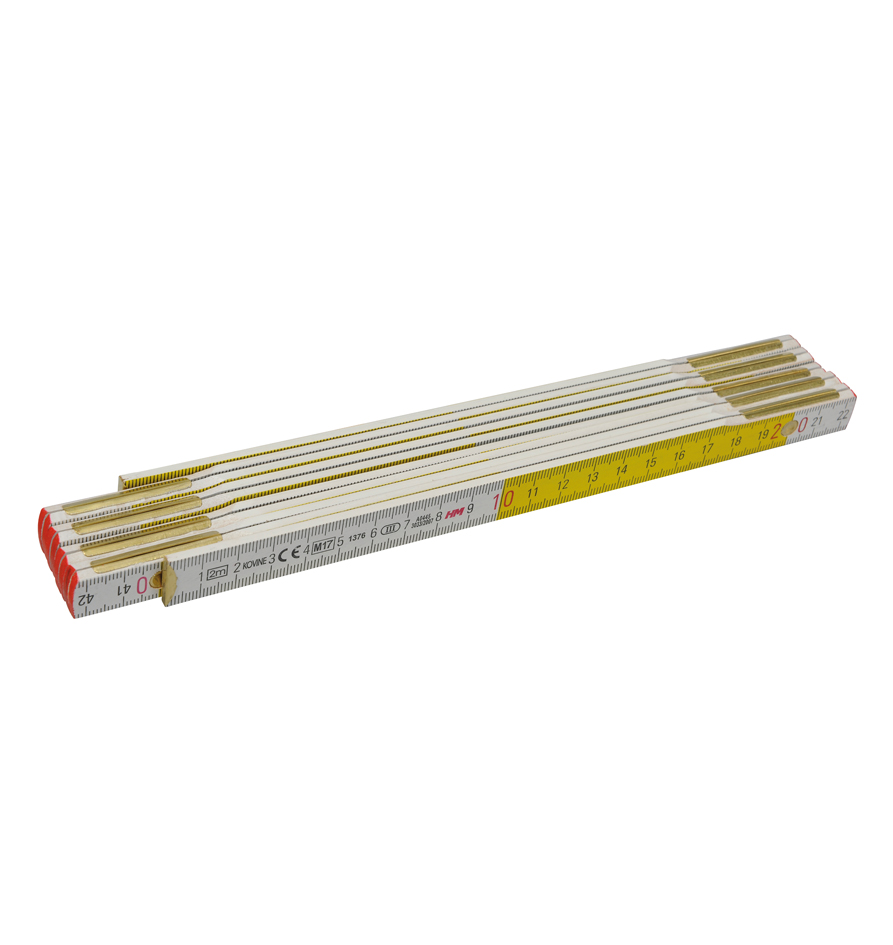 HM Müllner Meterstab aus Buchenholz 2M-GW - 2 meter - gelb-weiß