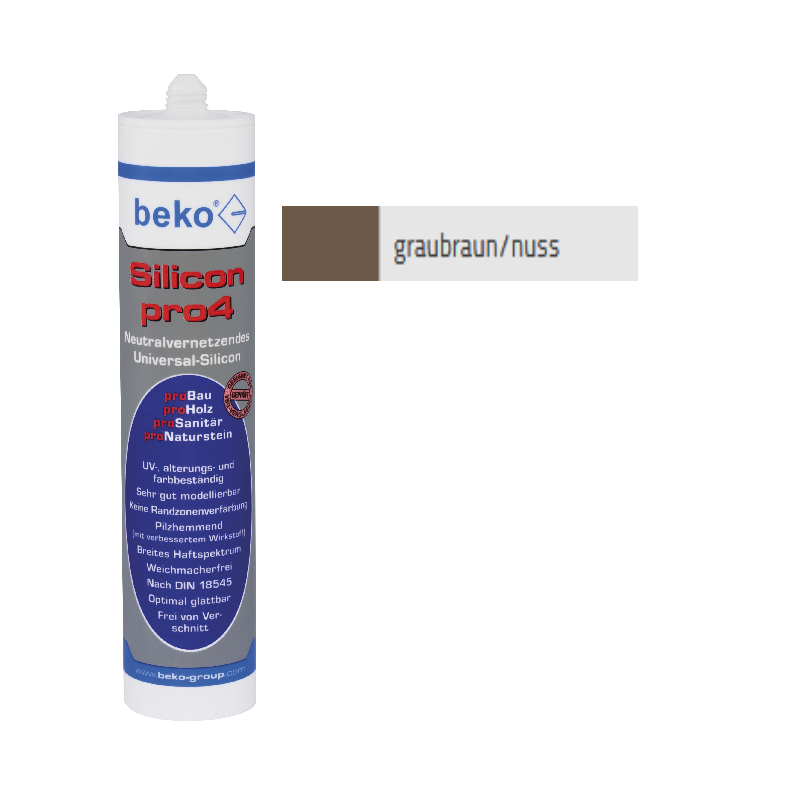 Beko pro4 Premium-Silicon 310ml - graubraun / nuss