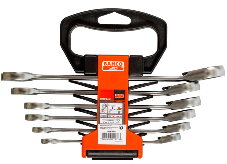BAHCO Knarren-Ringmaulschlüssel Satz - 1RM/SH6 - 8 bis 17mm