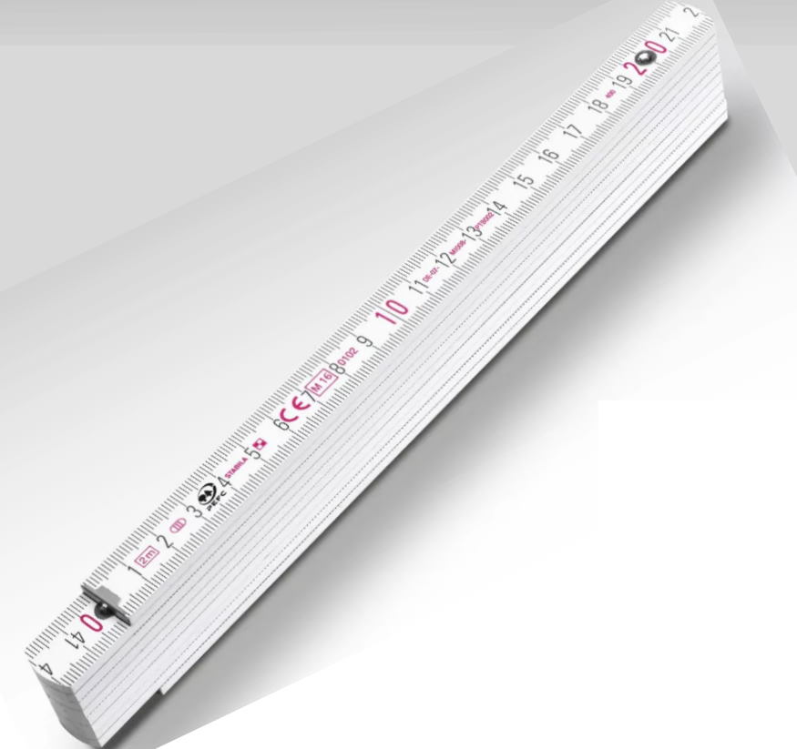 STABILA Holz-Gliedermaßstab Serie 400 - weiß - 2m - Typ 1407 - 3,3mm stark - 14557