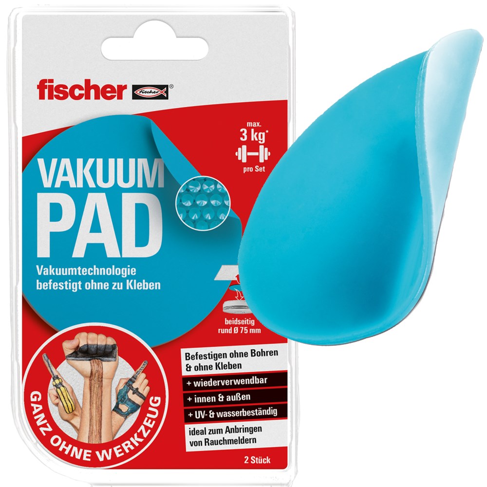 Fischer VAKUUM PAD rund - 546327 - wasserbeständig - abwaschbar