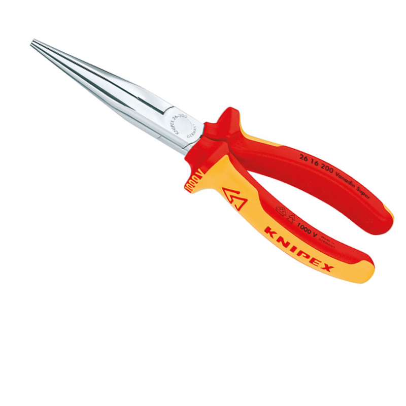 KNIPEX 2616200 Flachrundzange VDE mit Mehrkomponenten Hüllen 200mm