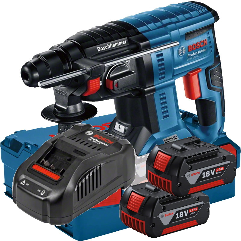 Bosch Akku Bohrhammer GBH 18V-21 - L-BOXX - 2x GBA 5AH - GAL1880CV
