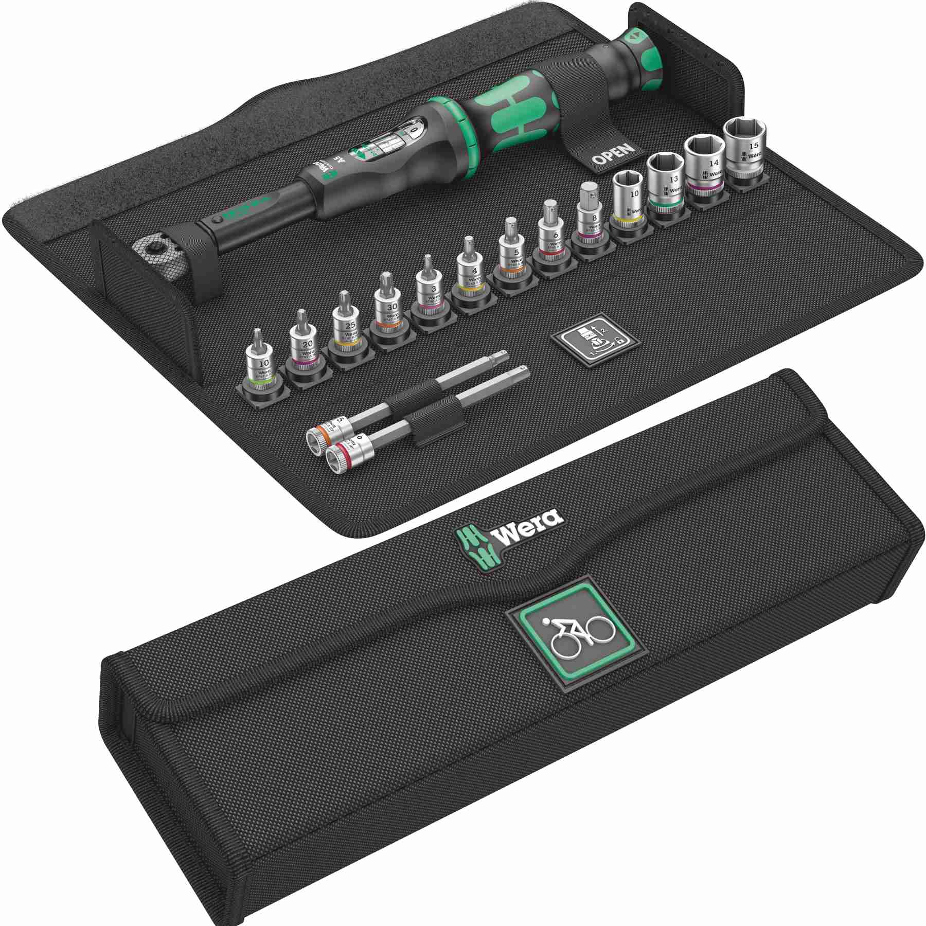 Wera Bicycle Set - Fahrradset - Torque 1 - 16-teilig - in Tasche - 05004180001