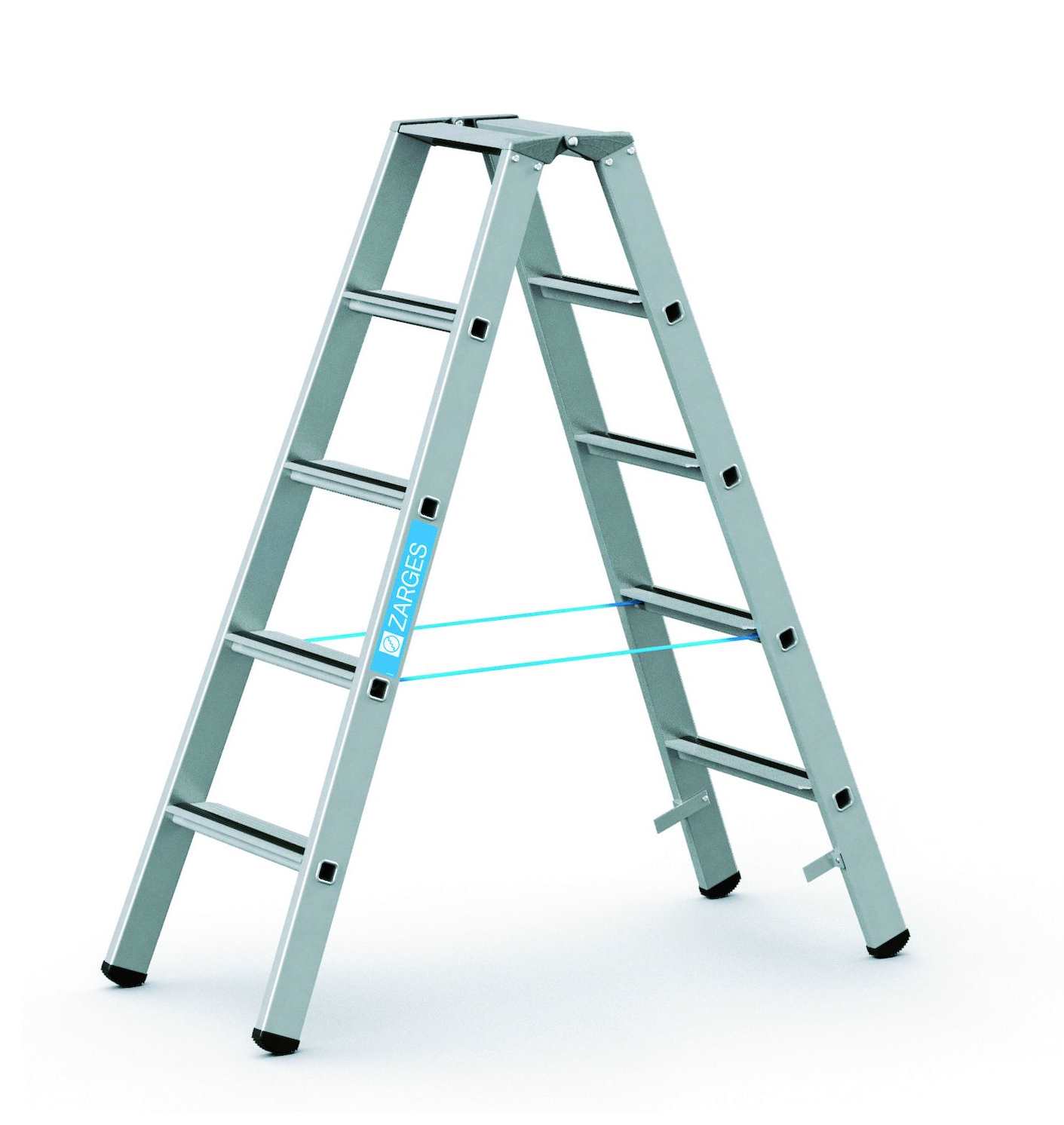 ZARGES Stehleiter - 5 Sprossen - Leiterhöhe 1,32 Meter - Saferstep B - 41305