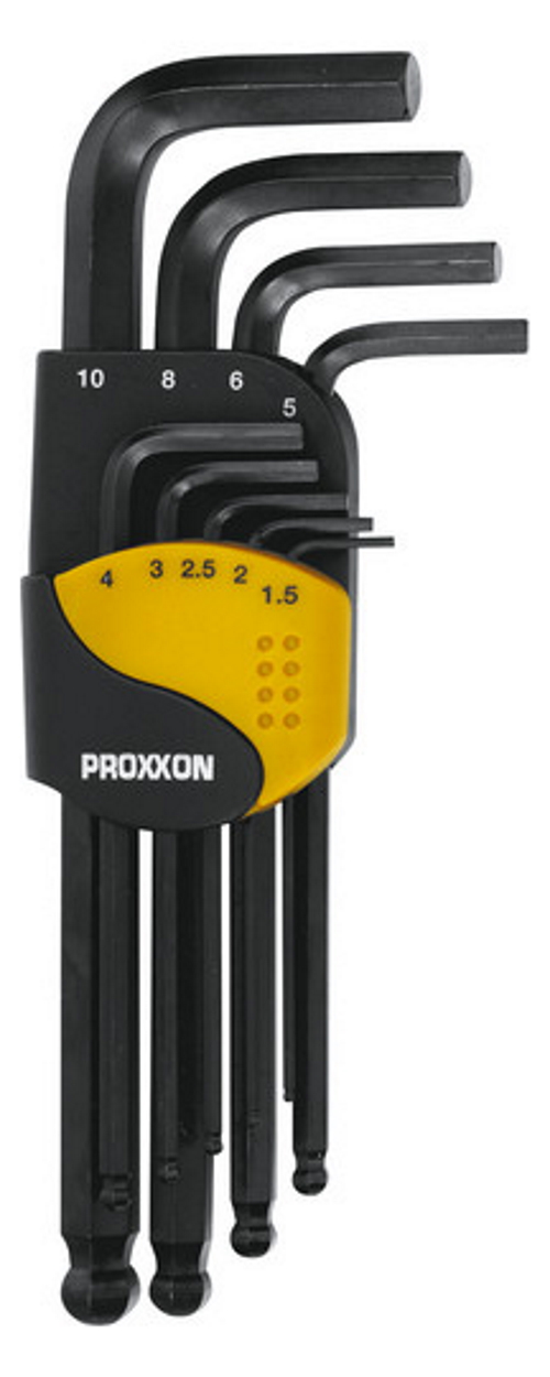 Proxxon Winkelschlüsselsatz Innensechskant-Schrauben 1,5-10mm - 9-tlg - 23946