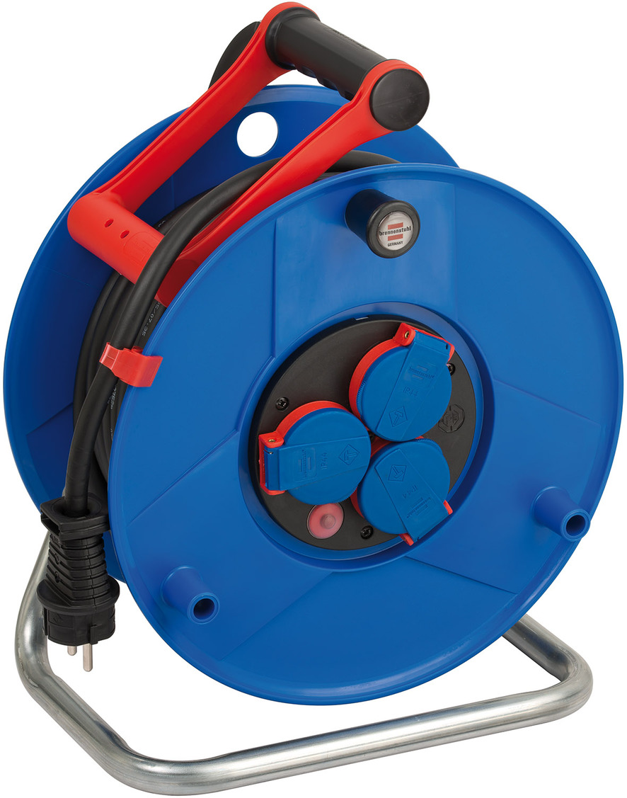 Brennenstuhl Kabeltrommel blau - 25 meter - 3300 Watt - IP44 - 3 Dosen - 1208440