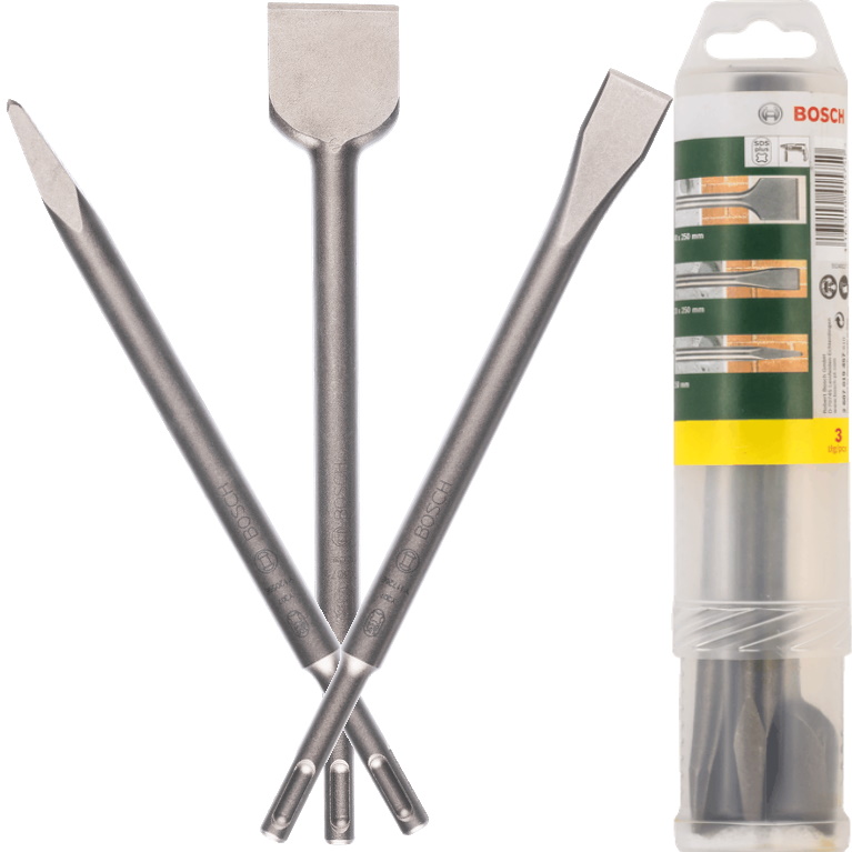 Bosch Meißelset mit SDS plus - 3-teilig - 250mm - für Beton und Mauerwerk