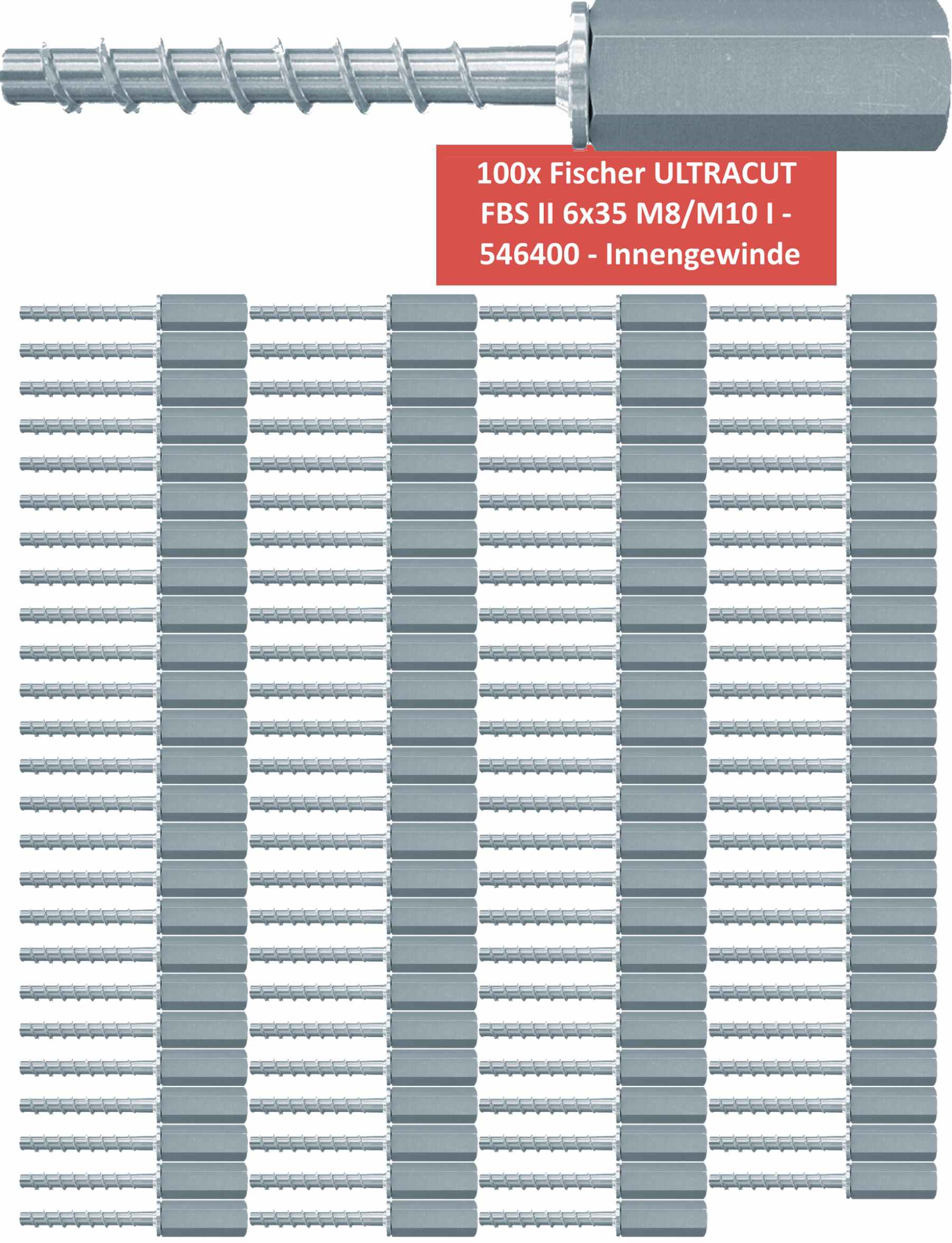 100 Fischer Betonschrauben ULTRACUT FBS II 6x35 M8/M10 I - 546400 - Innengewinde