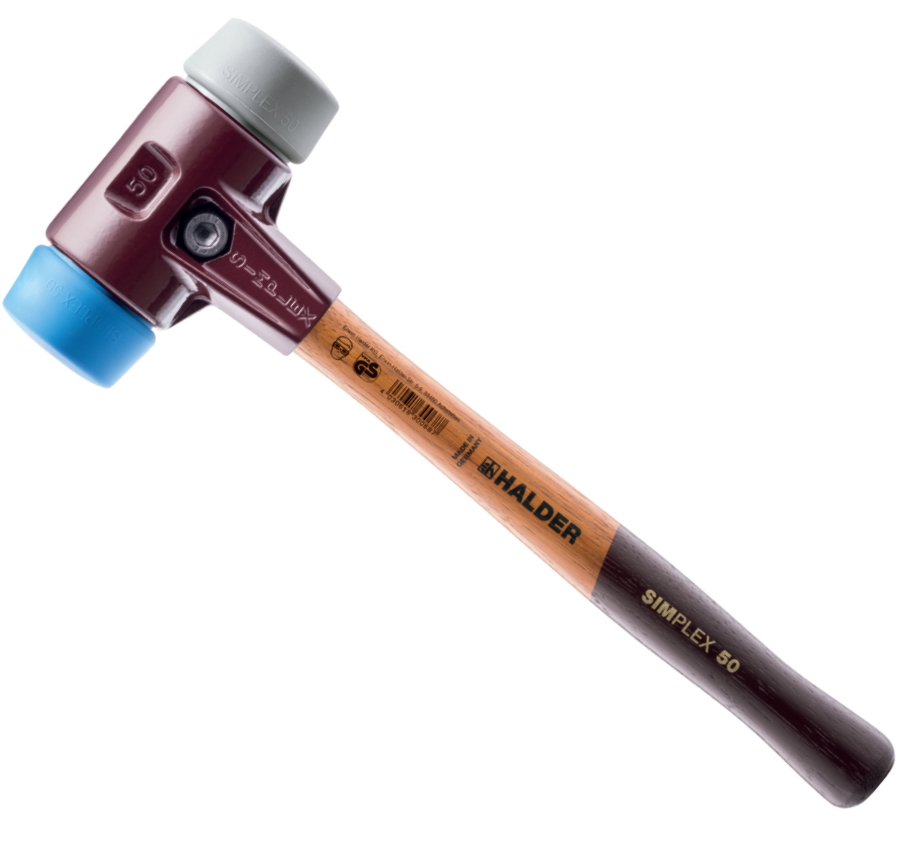 HALDER Simplex Schonhammer - 3013.050 - 1060gr - ⌀50mm - Holzstiel - TPE-soft
