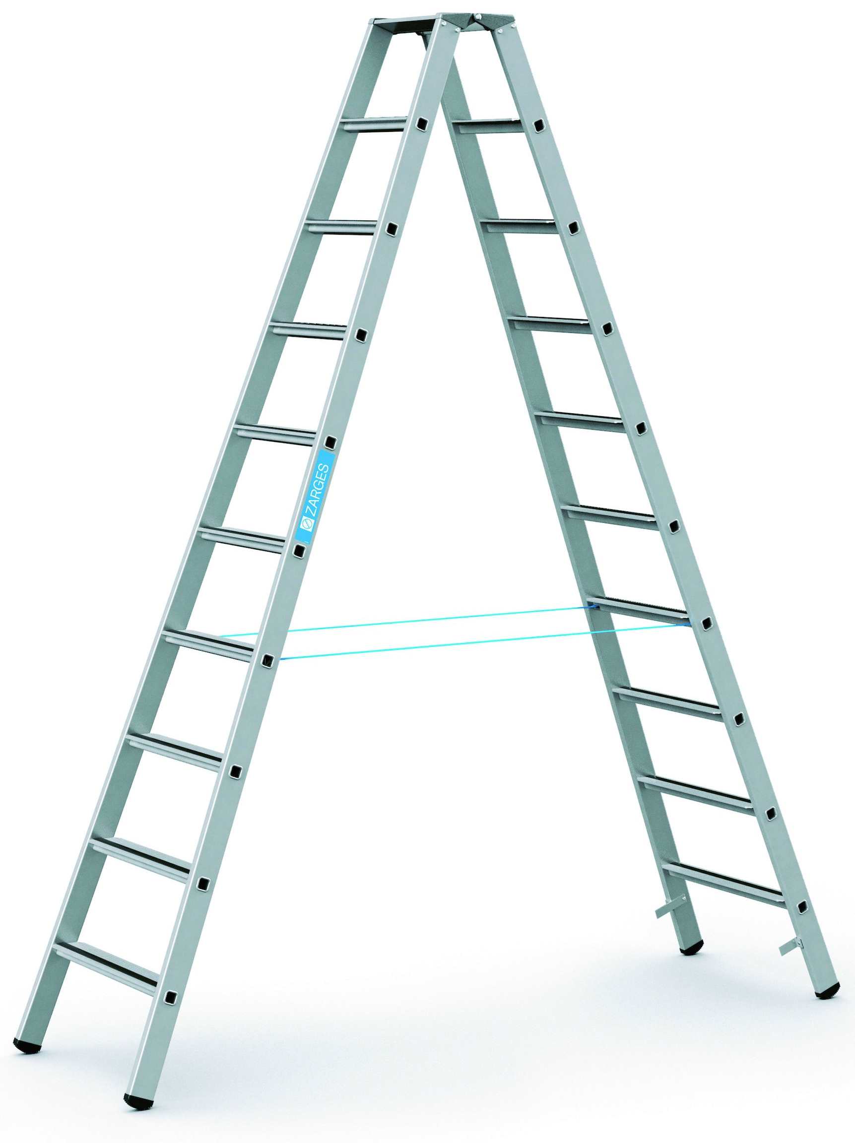 ZARGES Stehleiter - 10 Sprossen - Leiterhöhe  2,62 Meter - Saferstep B - 41310
